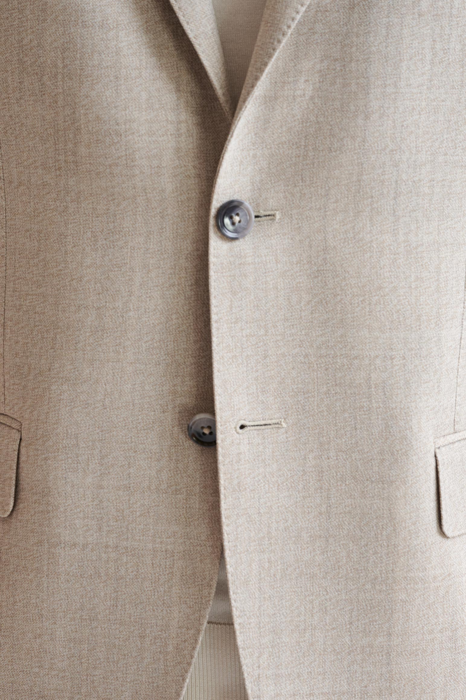 Beige 100% Wool Kenton Jacket Lifestyle — detail 2