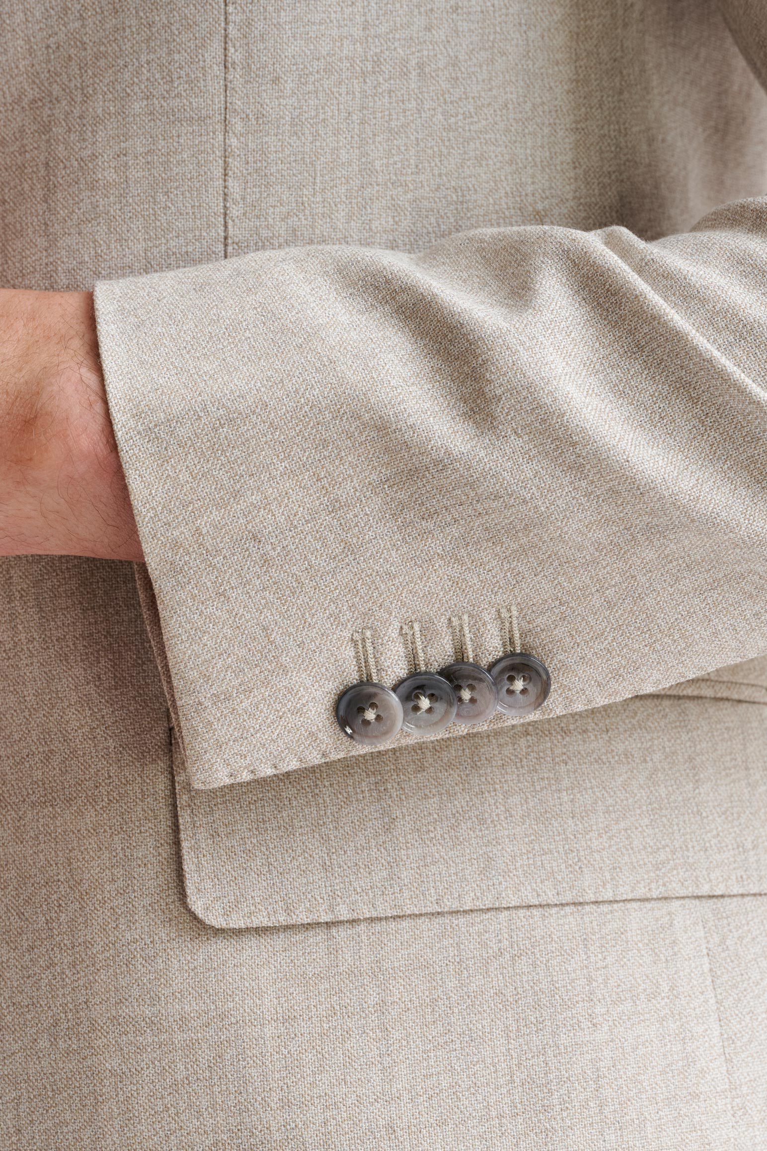 Beige 100% Wool Kenton Jacket Lifestyle — detail 1
