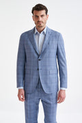 Mid-Blue 100% Wool Kenton Jacket Lifestyle