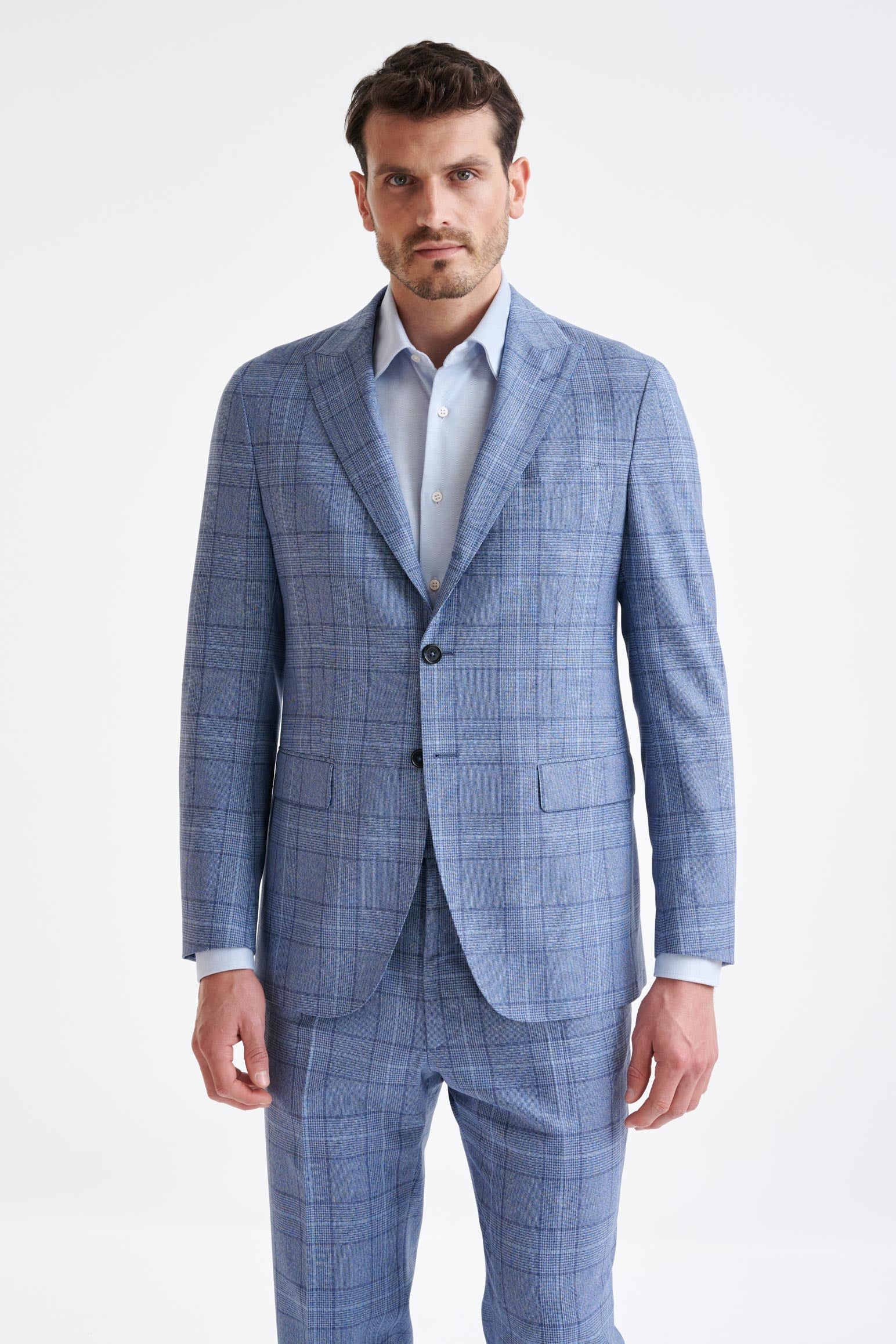 Mid-Blue 100% Wool Kenton Jacket Lifestyle