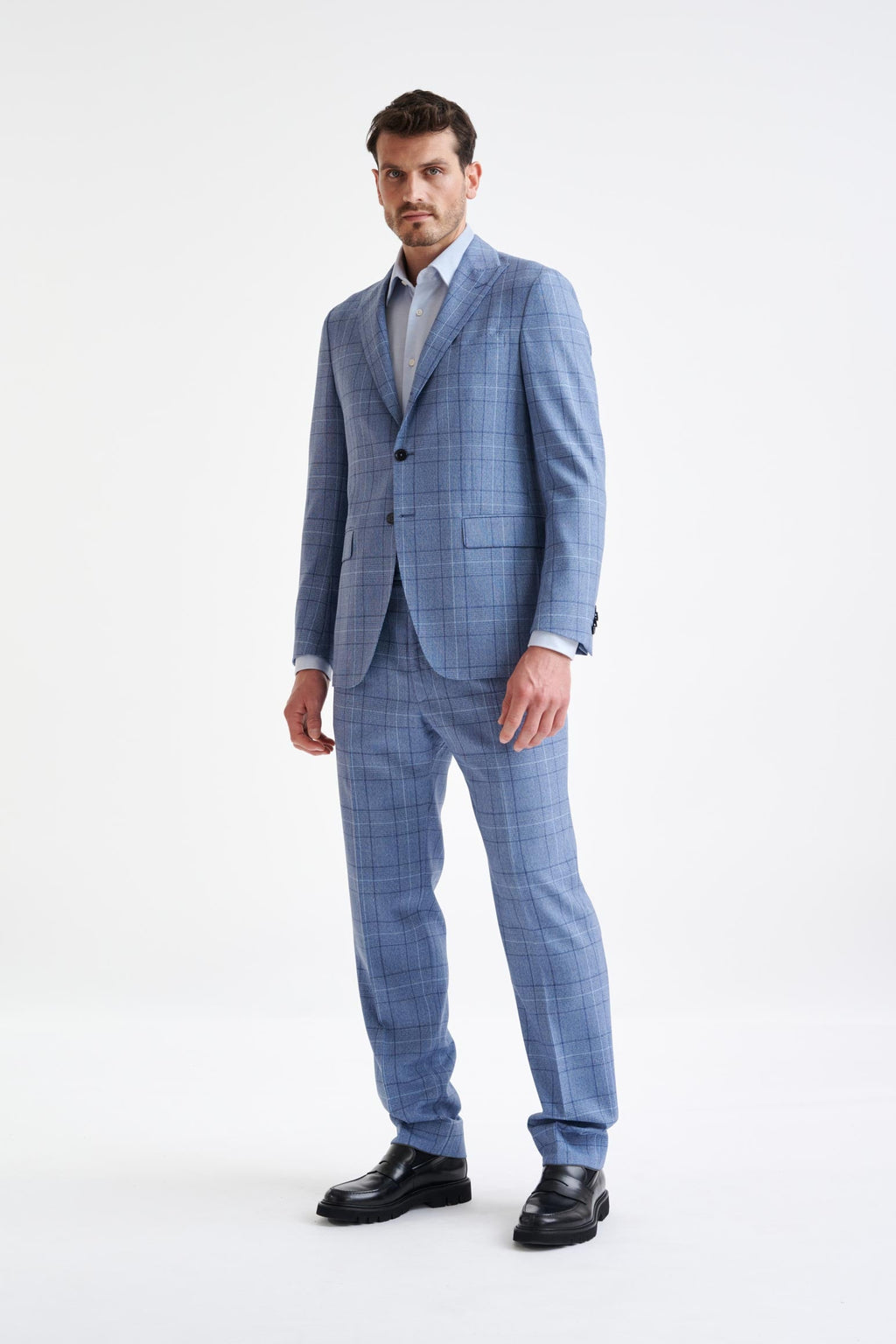 Mid-Blue 100% Wool Kenton Jacket Lifestyle — detail 5