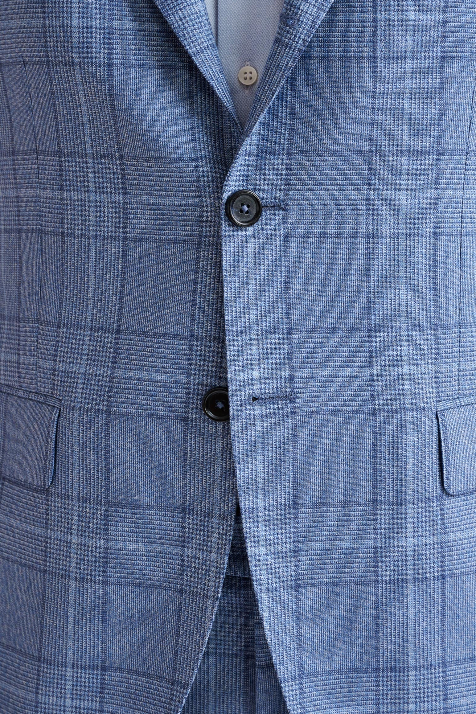 Mid-Blue 100% Wool Kenton Jacket Lifestyle — detail 2