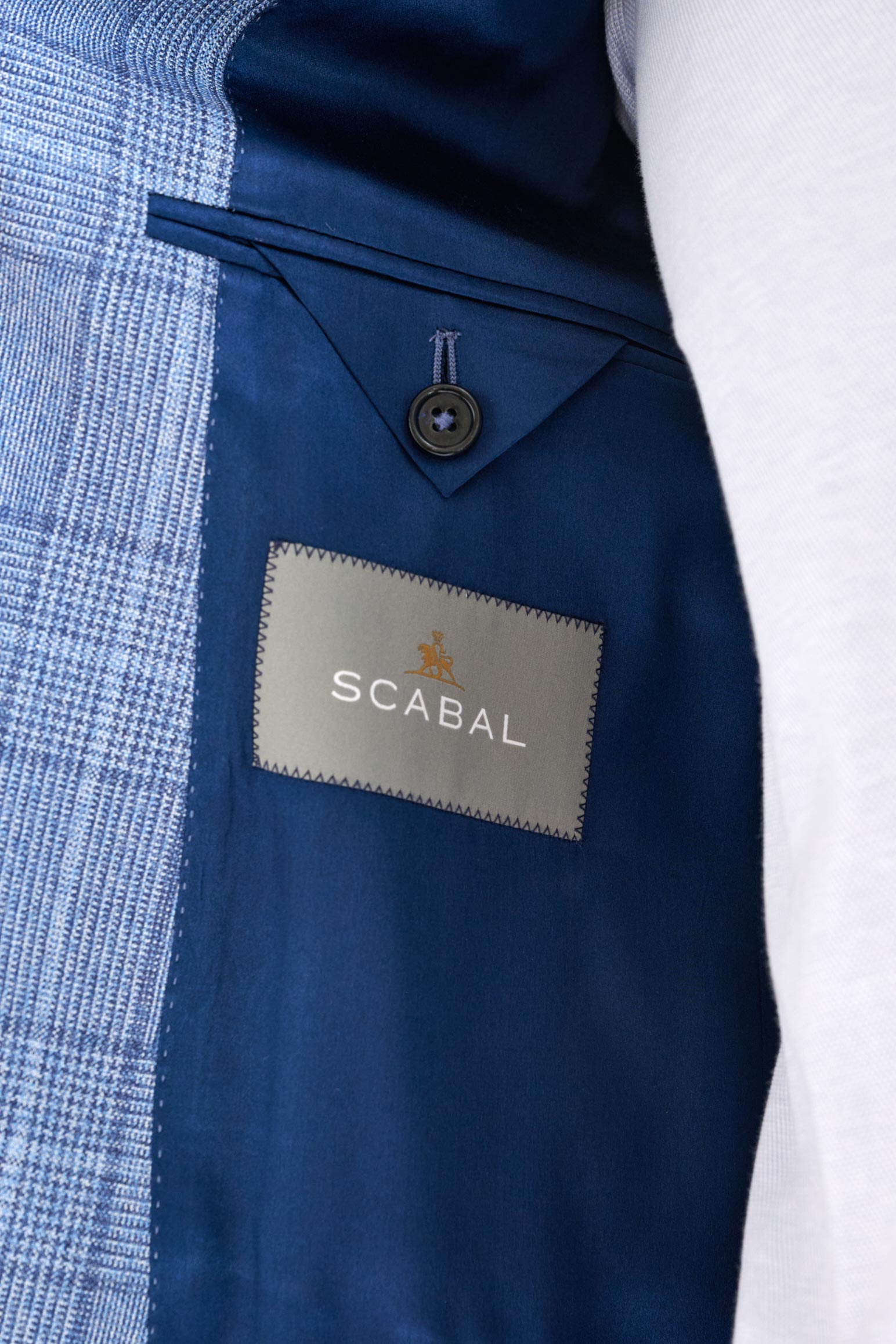 Mid-Blue 100% Wool Kenton Jacket Lifestyle — detail 4