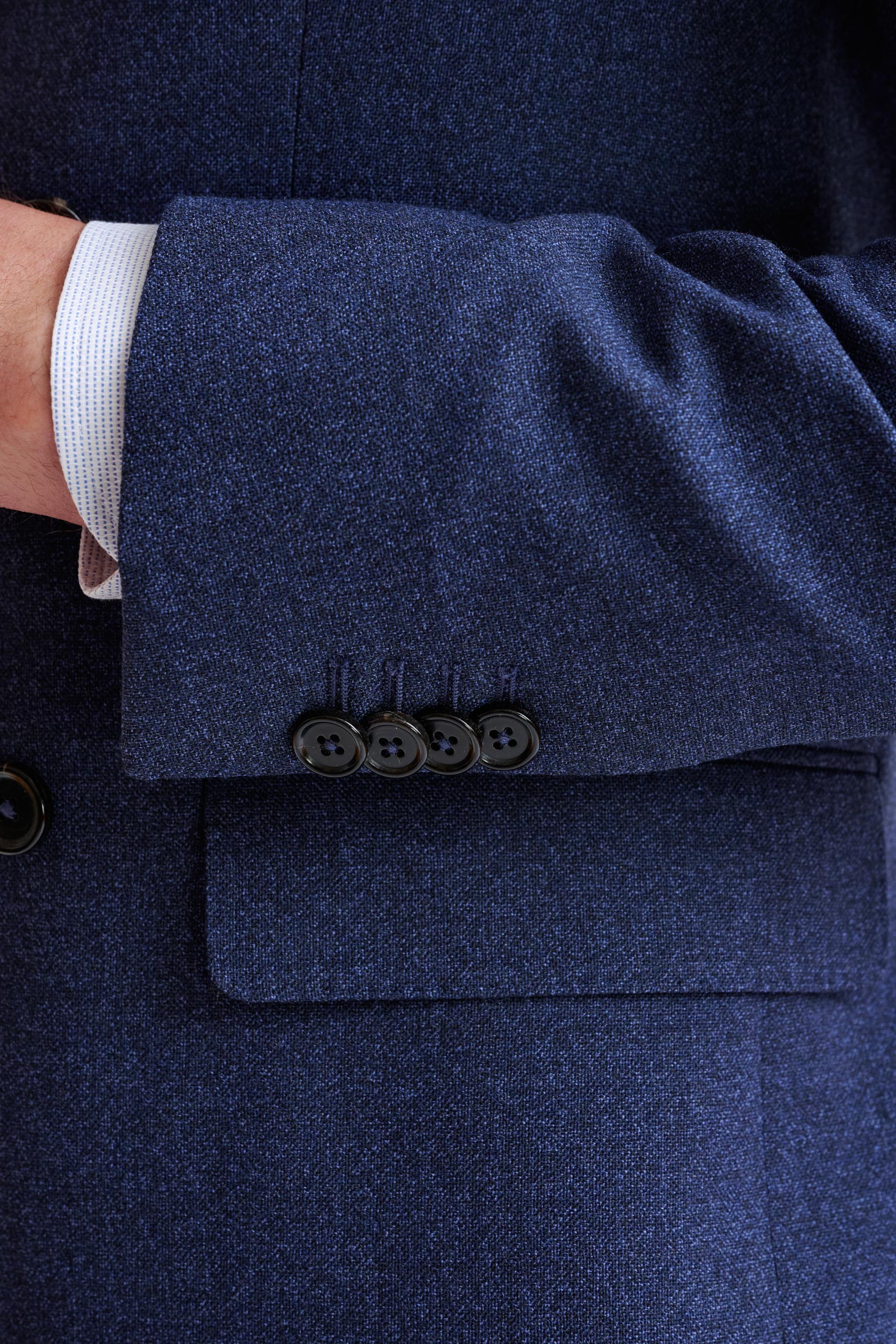 Dark Blue 100% Wool Kenton Jacket Lifestyle — detail 1
