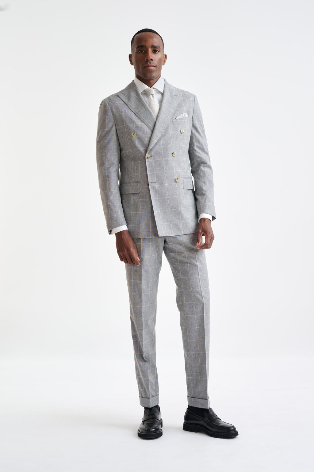 Grey Check Wool & Cotton Kenton Jacket Lifestyle — detail 4