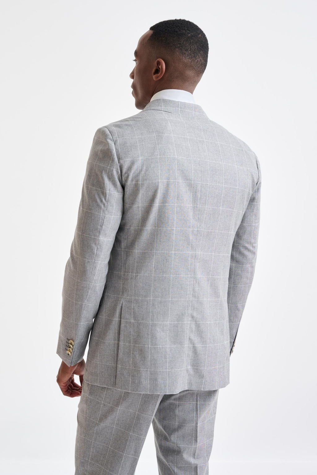 Grey Check Wool & Cotton Kenton Jacket Lifestyle — detail 6