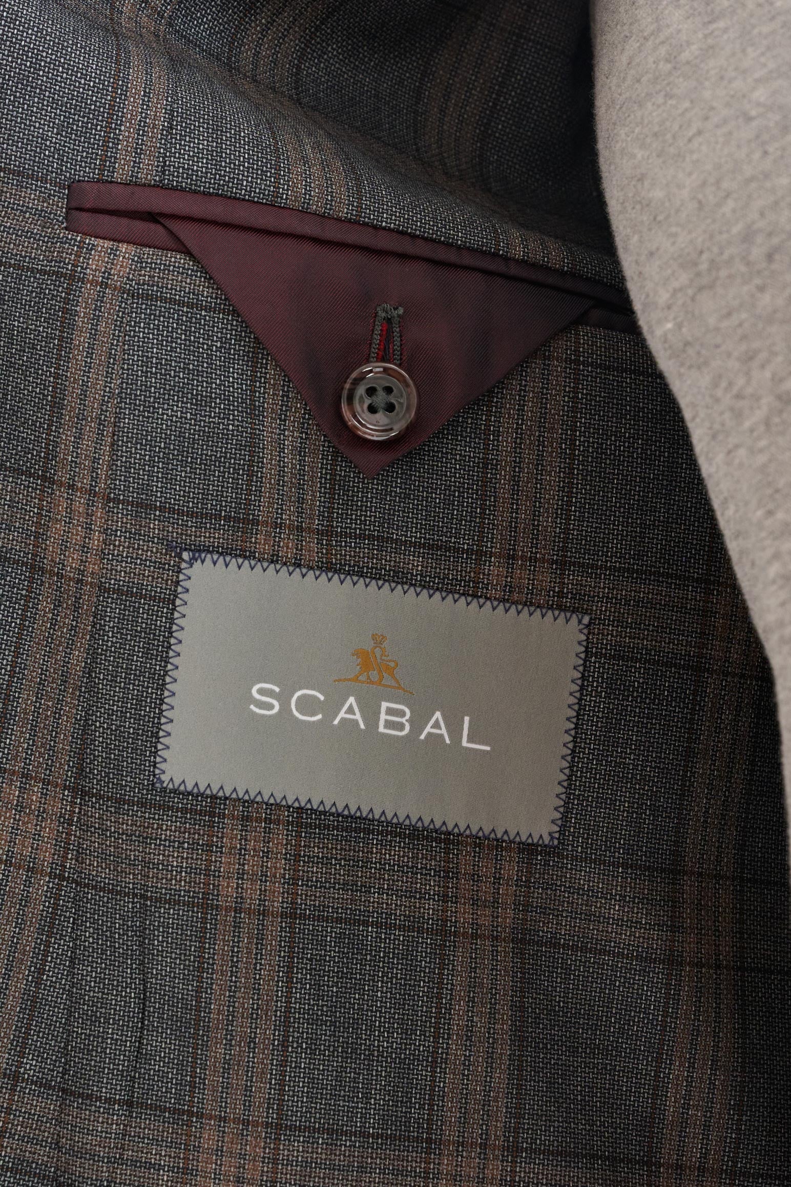 Grey Brown Check Wool Kenton Jacket Lifestyle — detail 4