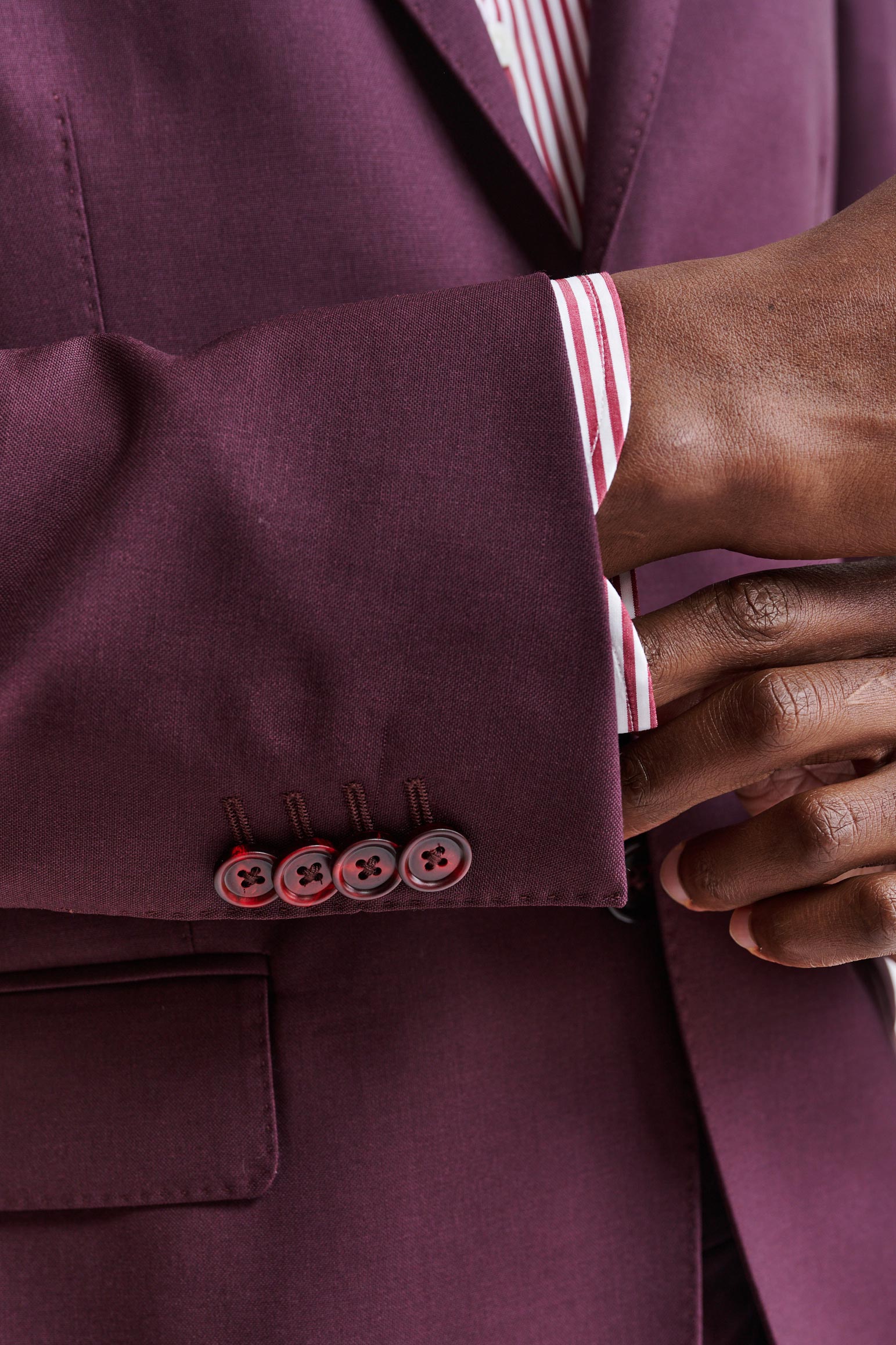 Red 100% Wool Kenton Jacket Capri — detail 1