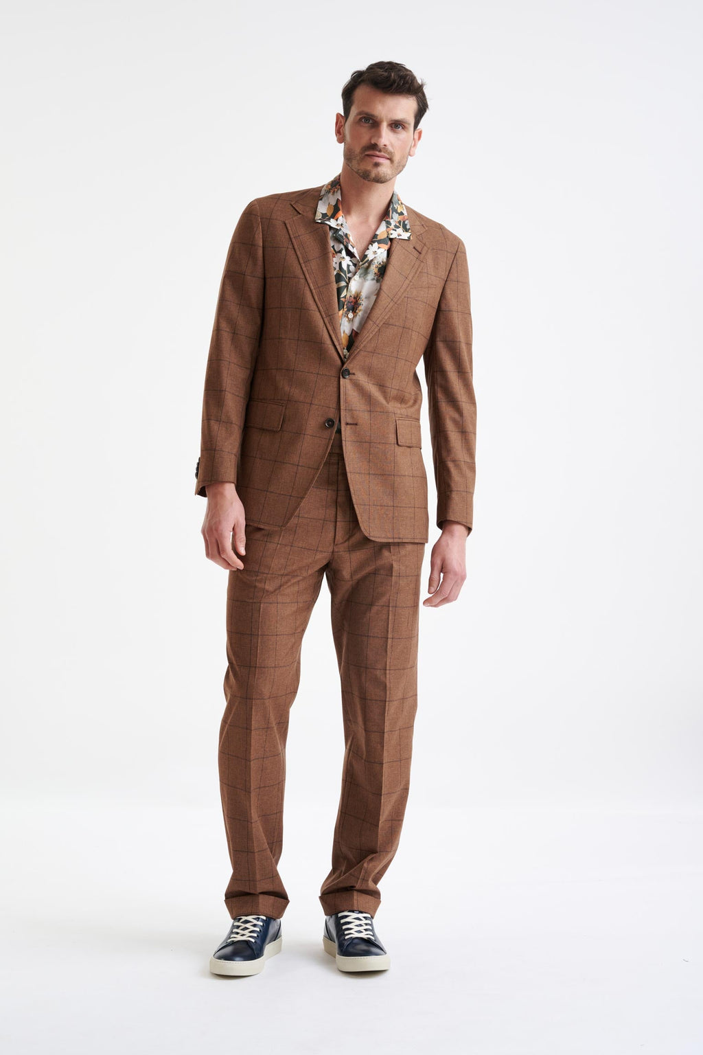 Brown Check Wool & Cotton Kenton Jacket Lifestyle — detail 5