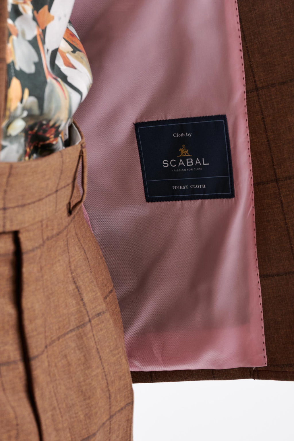 Brown Check Wool & Cotton Kenton Jacket Lifestyle — detail 3