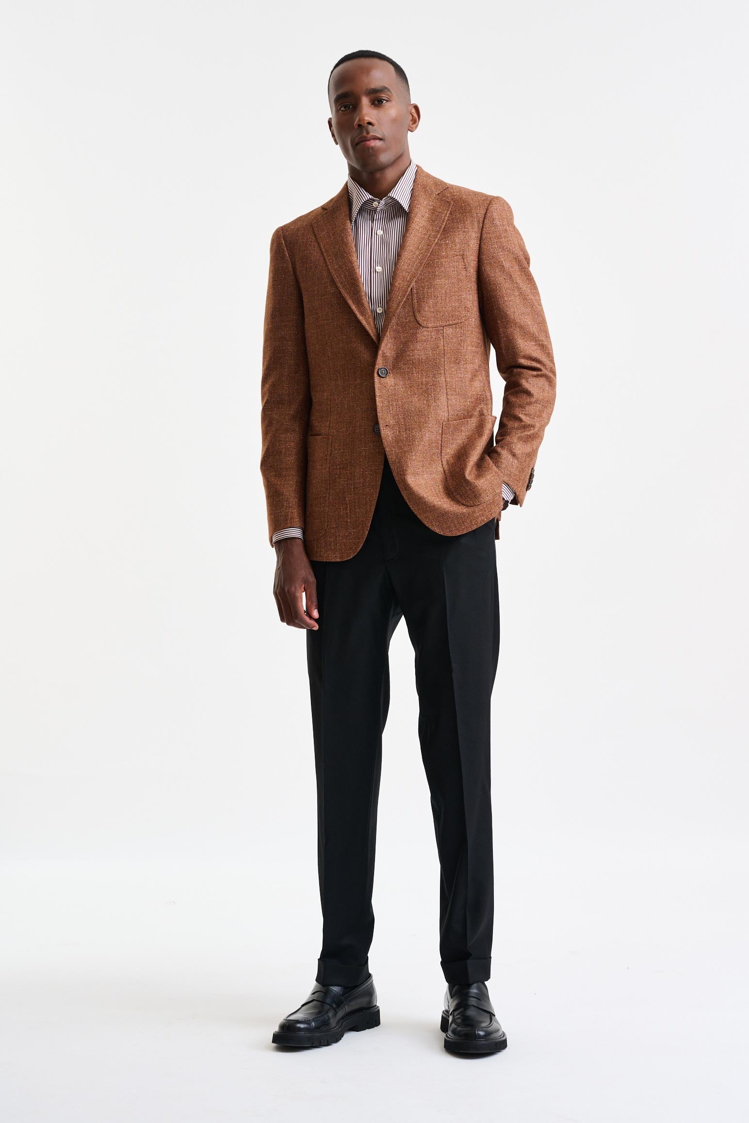 Brown Wool and Silk Soho Jacket Trend — detail 3
