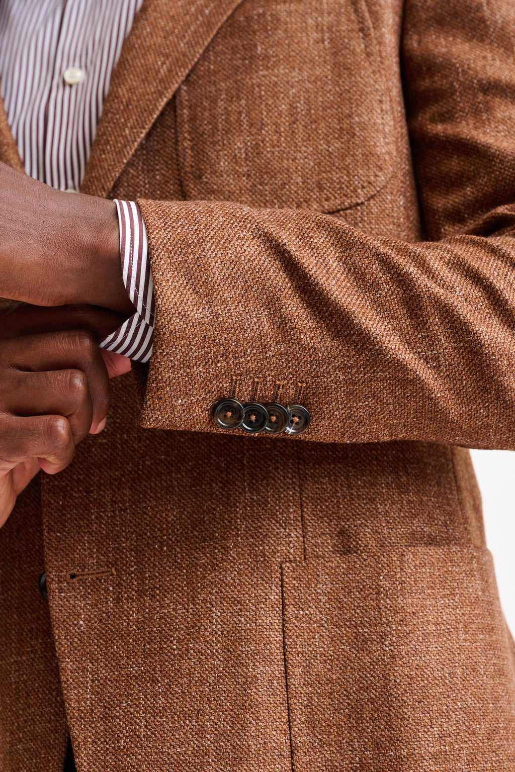 Brown Wool and Silk Soho Jacket Trend — detail 1