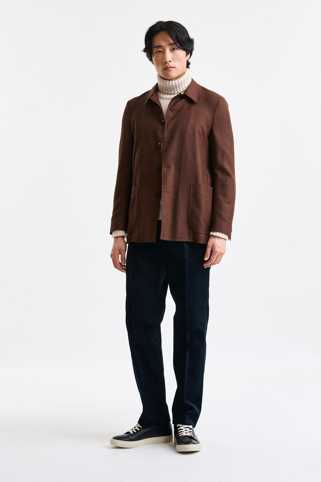 Brown Wool Chelsea Shirt Jacket Harmony — detail 3