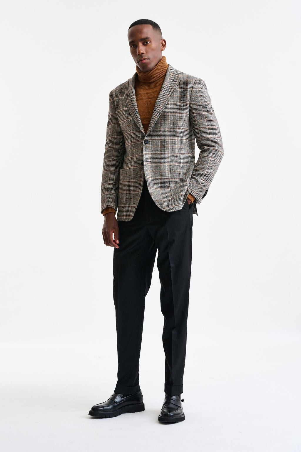 Black Wool & Cashmere Kenton Jacket Autumn Leaves — detail 4