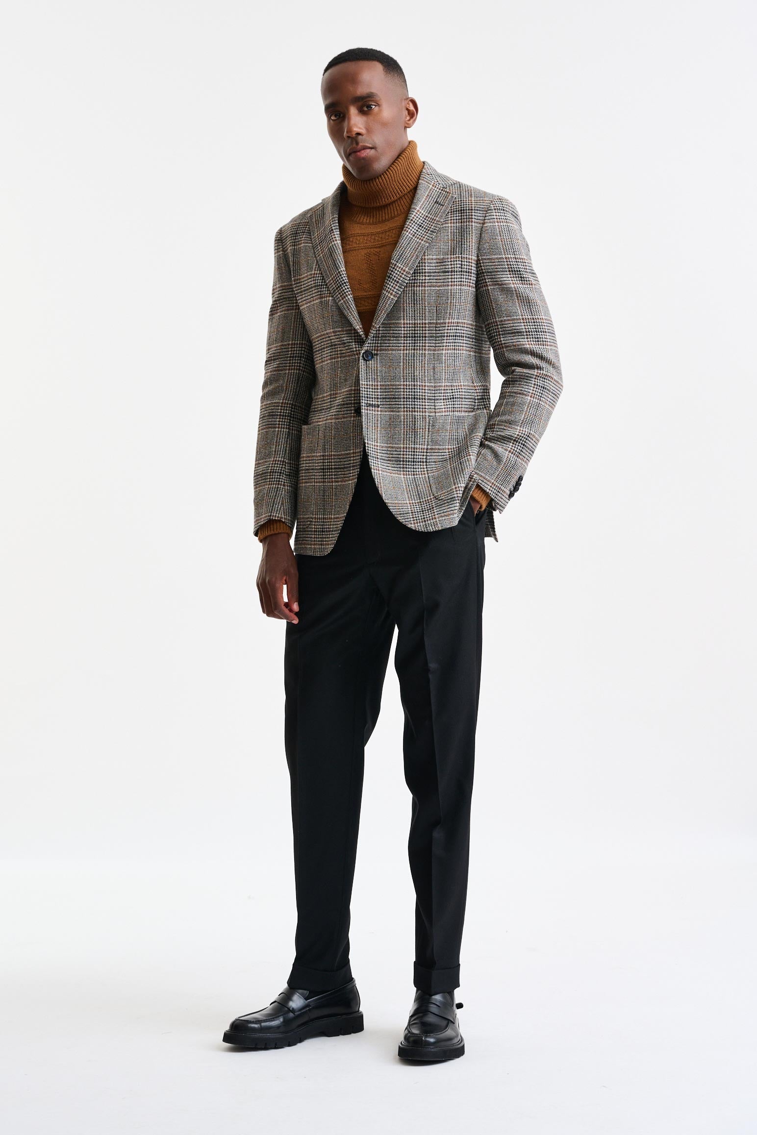 Black Wool & Cashmere Kenton Jacket Autumn Leaves — detail 4