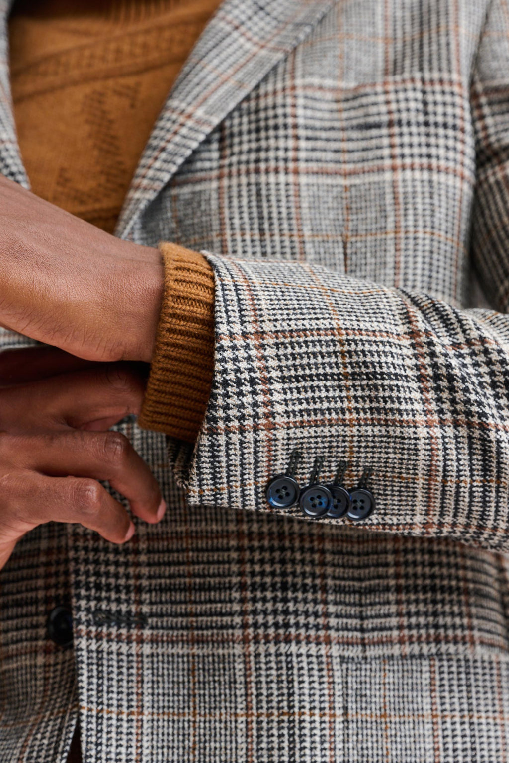 Black Wool & Cashmere Kenton Jacket Autumn Leaves — detail 1