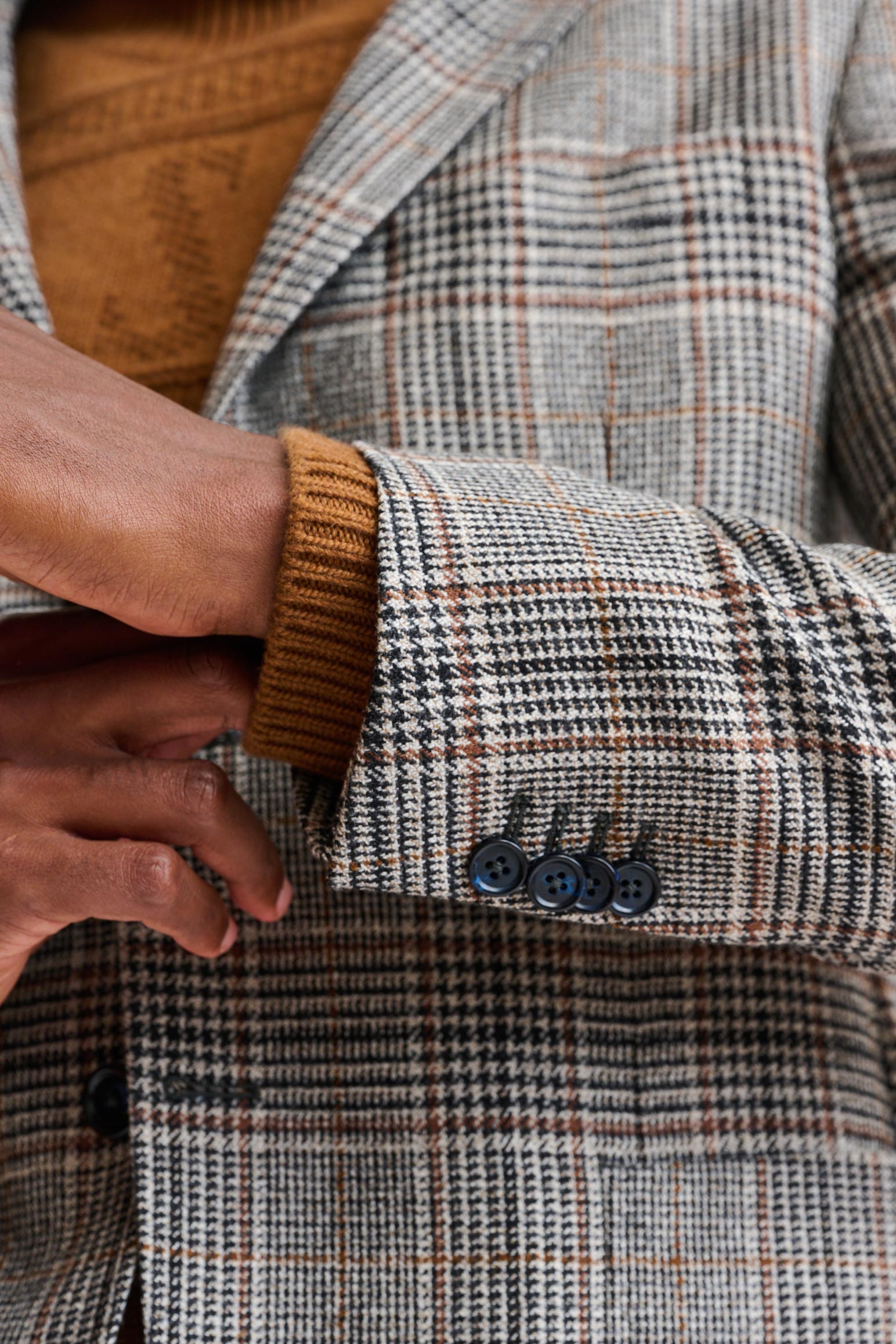 Black Wool & Cashmere Kenton Jacket Autumn Leaves — detail 1
