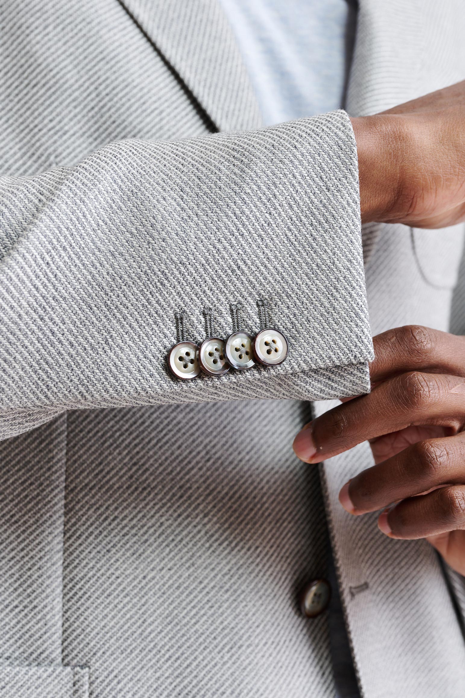 Light Grey 100% Wool Kenton Jacket Autumn Leaves — detail 1