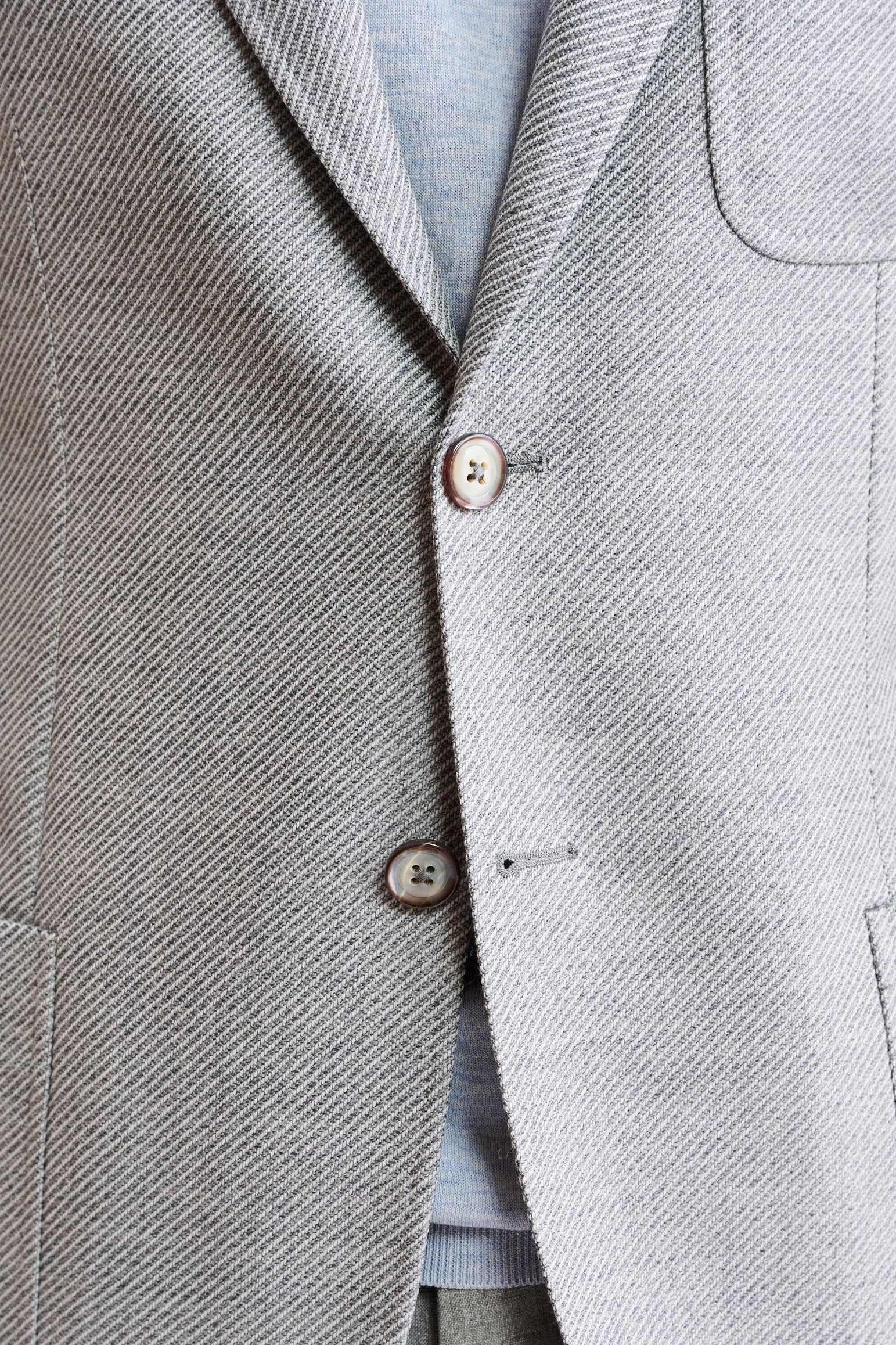 Light Grey 100% Wool Kenton Jacket Autumn Leaves — detail 2