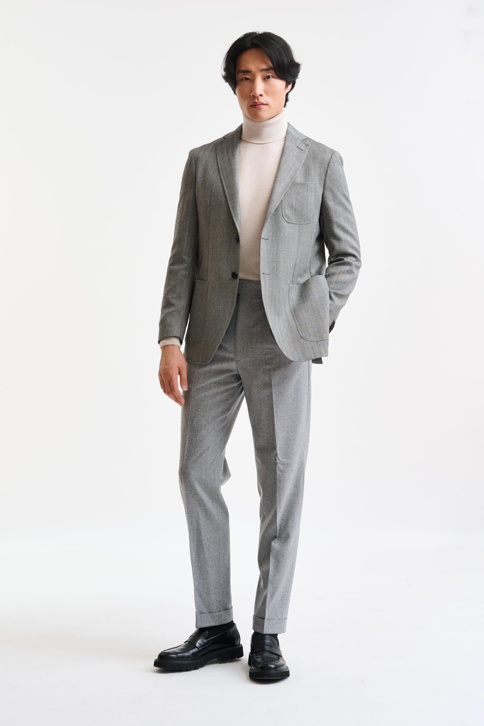 Grey Wool Kenton Jacket Autumn Leaves — detail 4