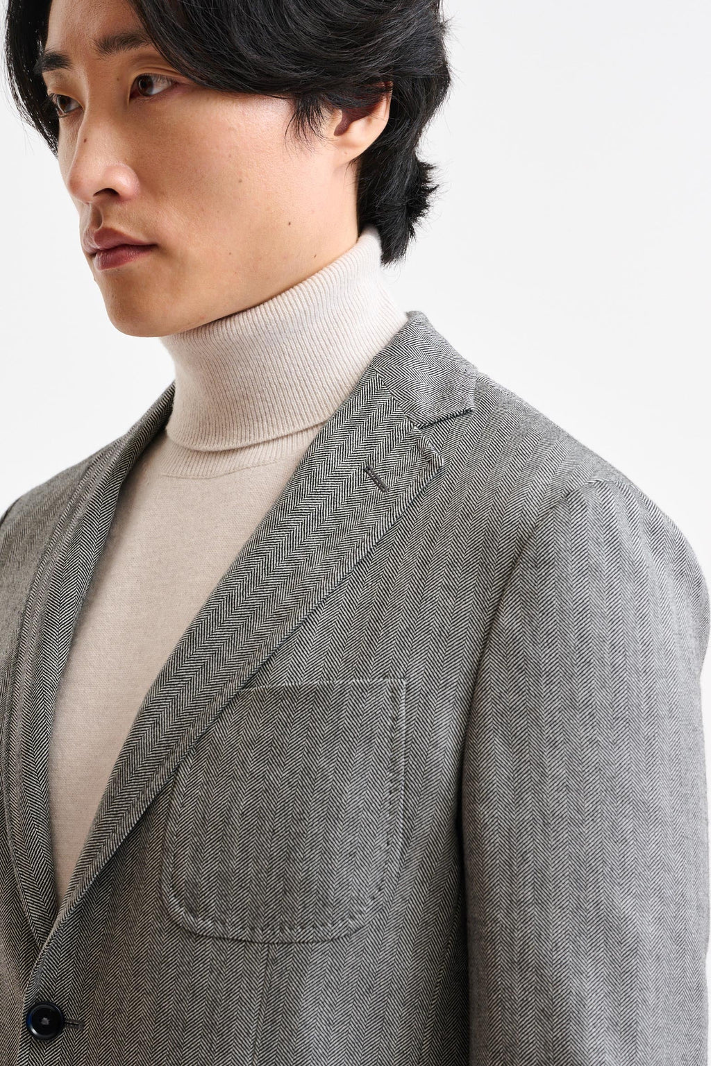Grey Wool Kenton Jacket Autumn Leaves — detail 5