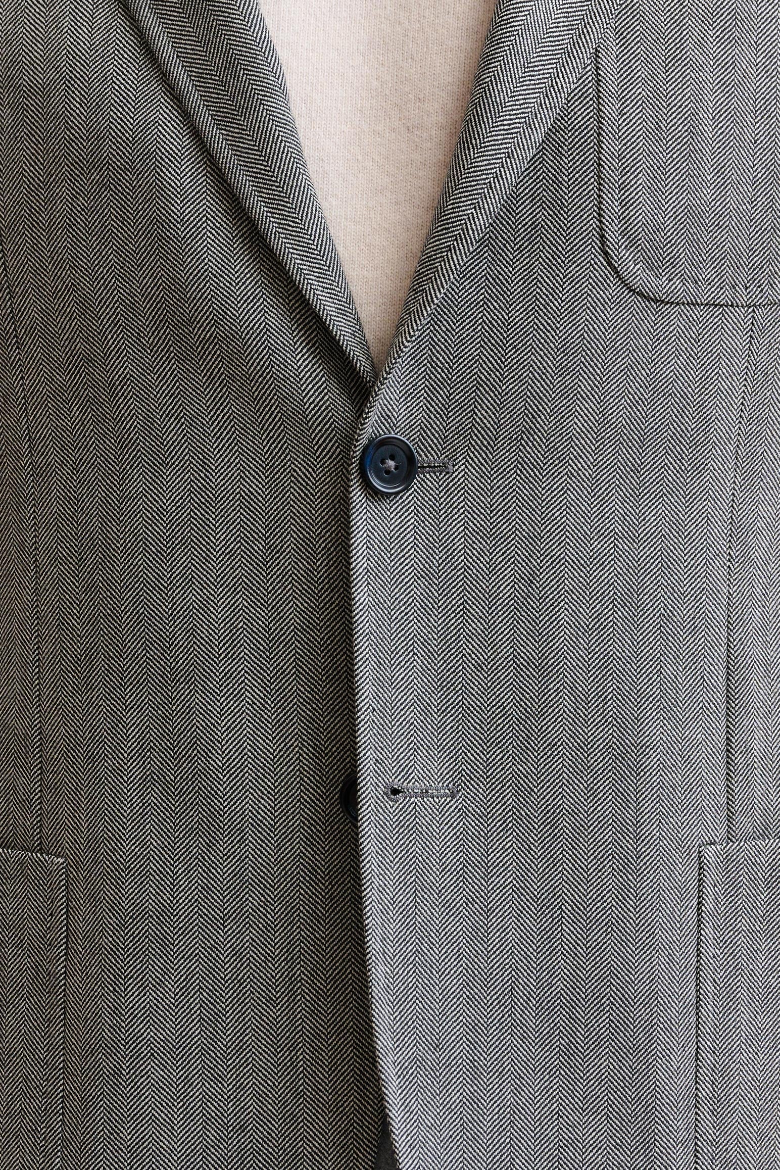 Grey Wool Kenton Jacket Autumn Leaves — detail 2