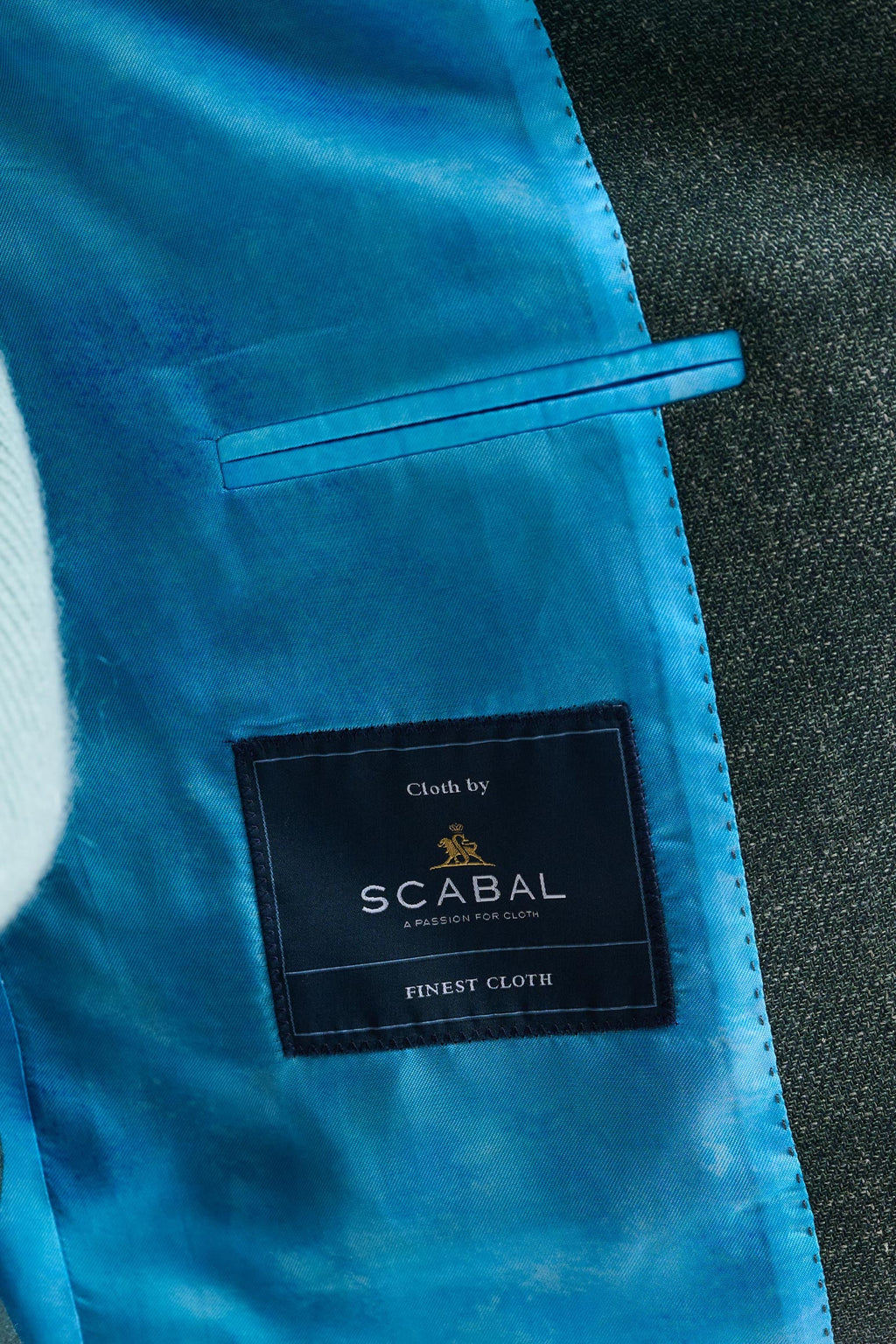 Medium Green Wool and Linen Super 100's Soho Jacket Trend — detail 3