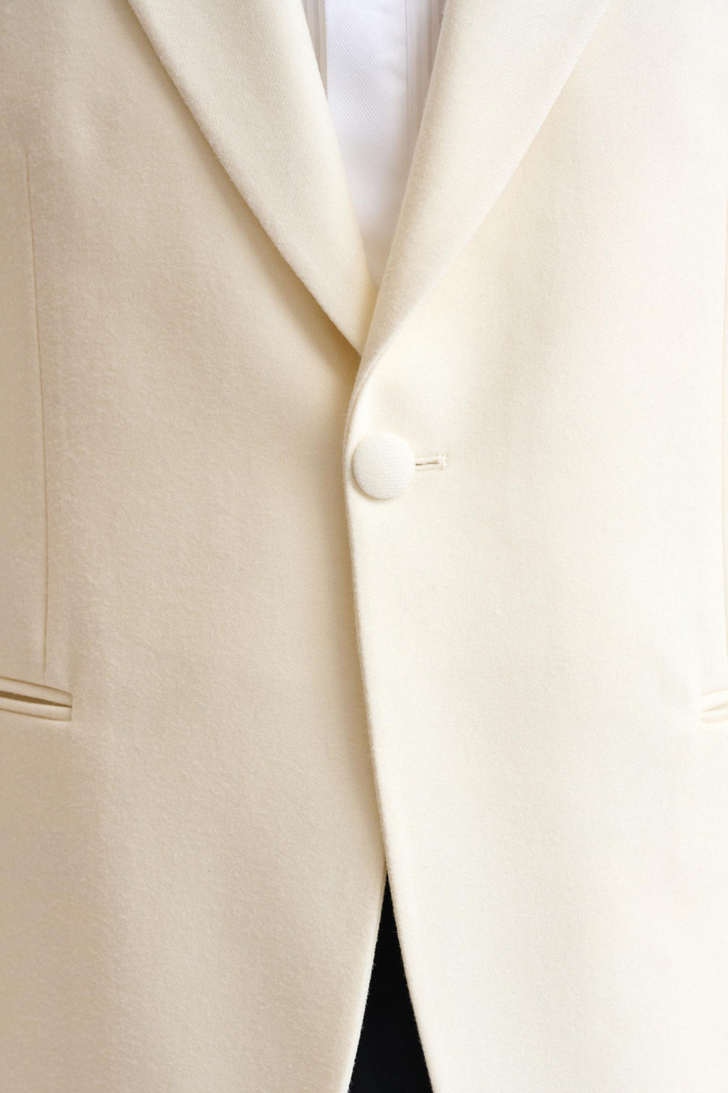 Light Beige Wool Kenton Tuxedo Flannel & Saxony — detail 2