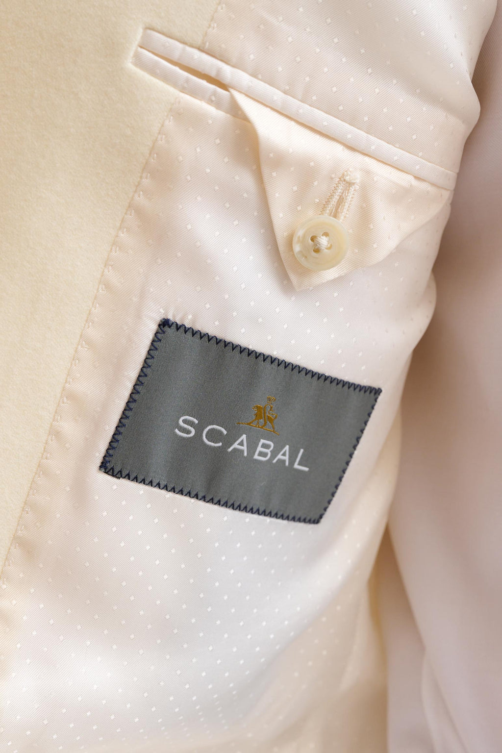 Light Beige Wool Kenton Tuxedo Flannel & Saxony — detail 6