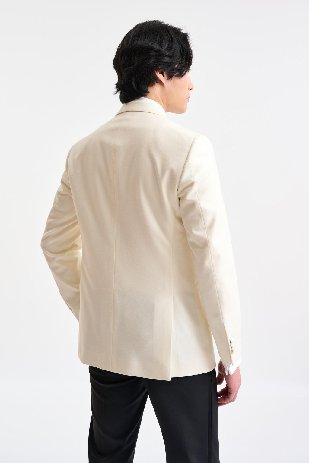 Light Beige Wool Kenton Tuxedo Flannel & Saxony — detail 7