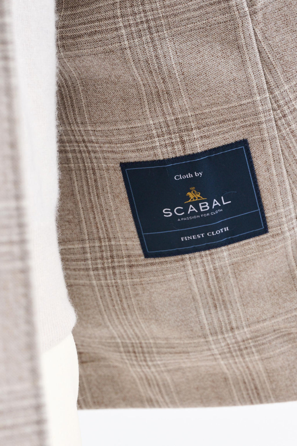 Light Beige Wool Kenton Tuxedo Flannel & Saxony — detail 3