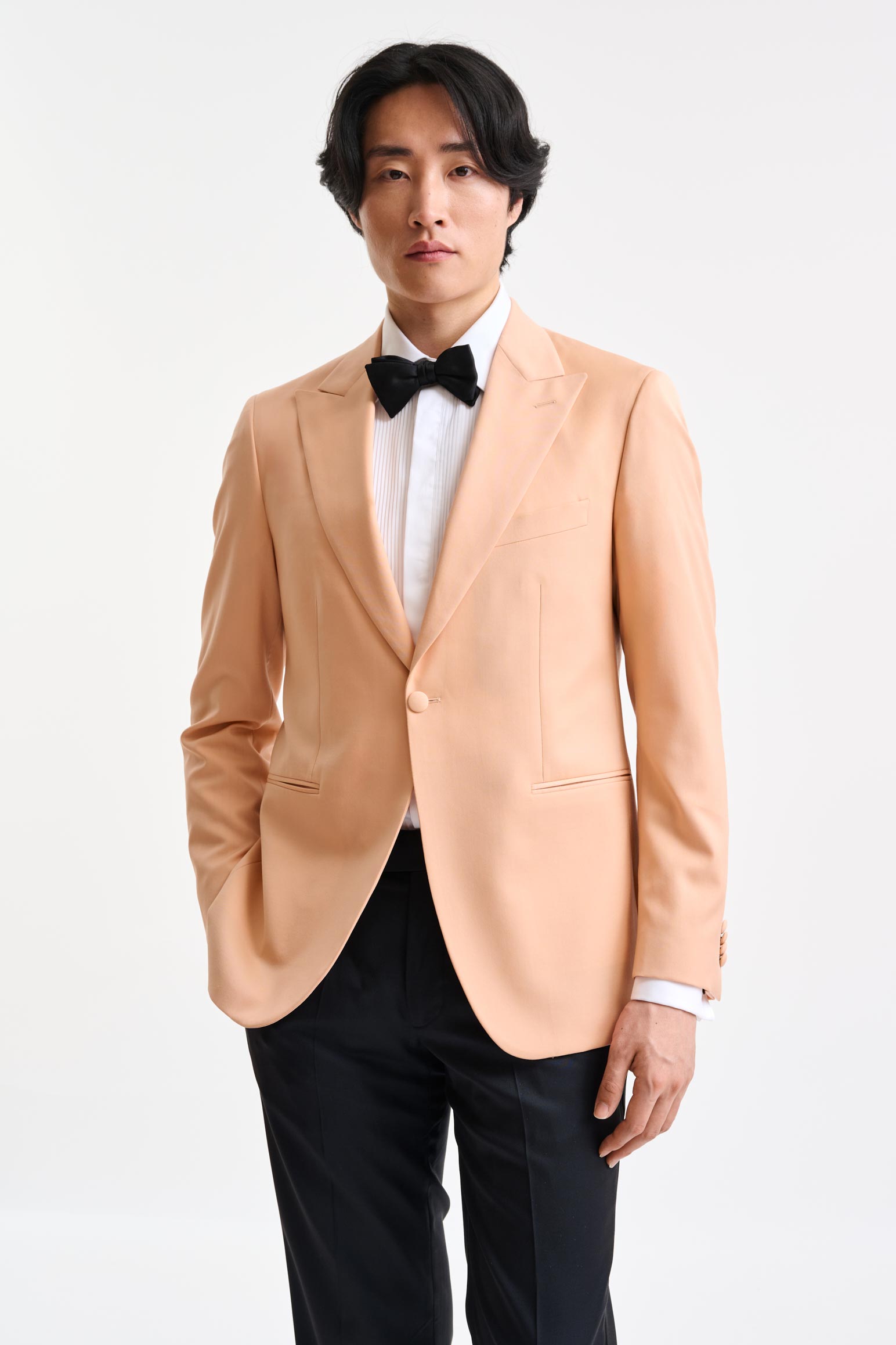 Peach Wool Super 100's Soho Tuxedo Freestyle