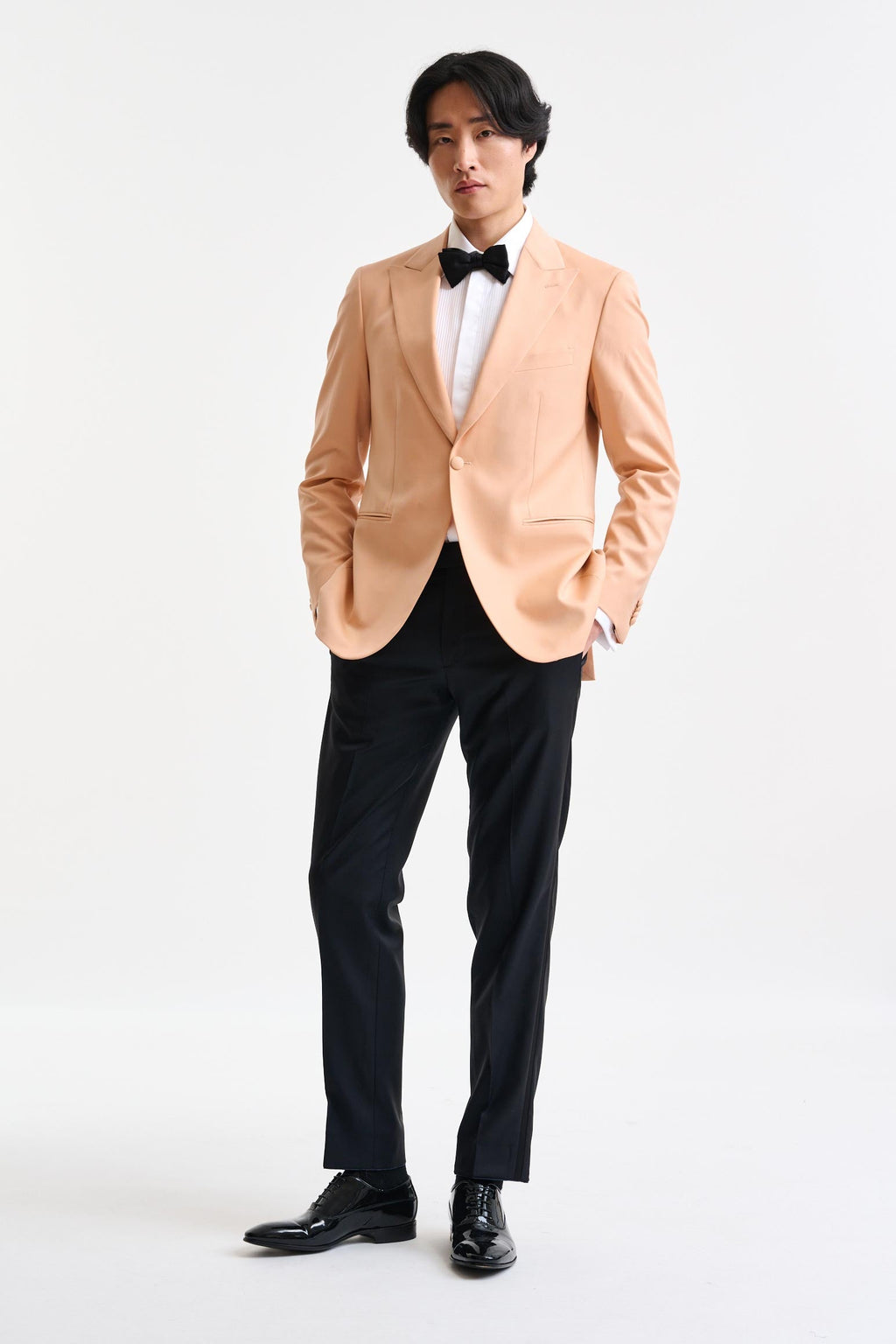 Peach Wool Super 100's Soho Tuxedo Freestyle — detail 3