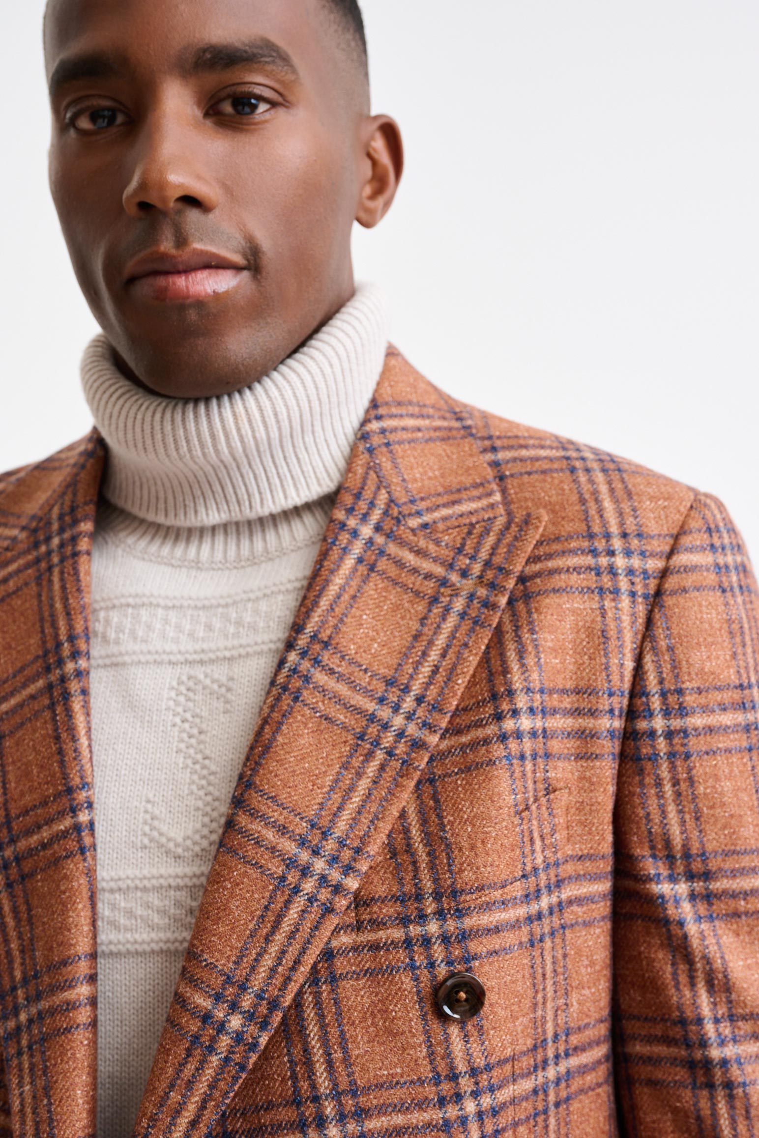 Medium Brown Wool and Linen Soho Jacket Trend — detail 6