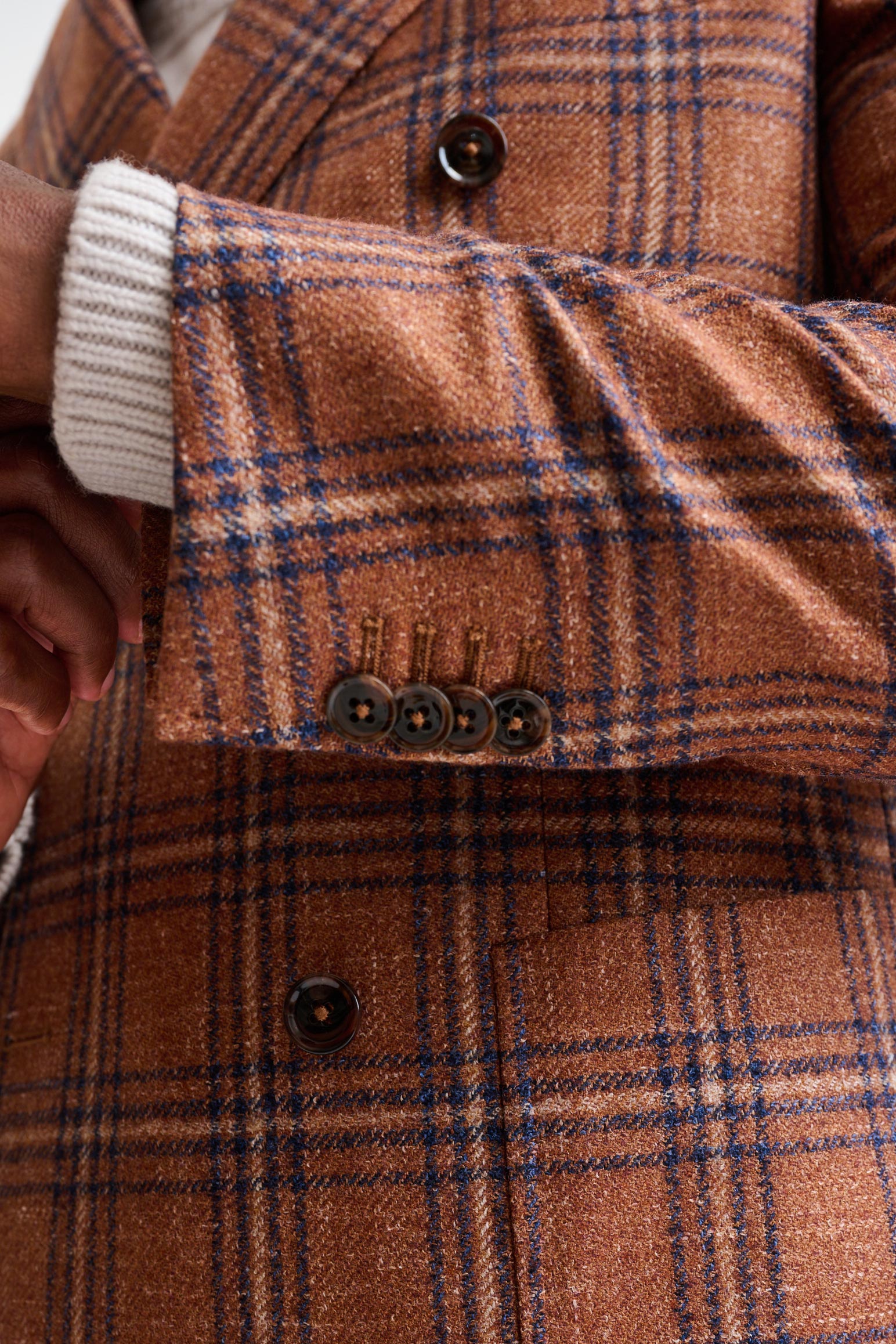 Medium Brown Wool and Linen Soho Jacket Trend — detail 1