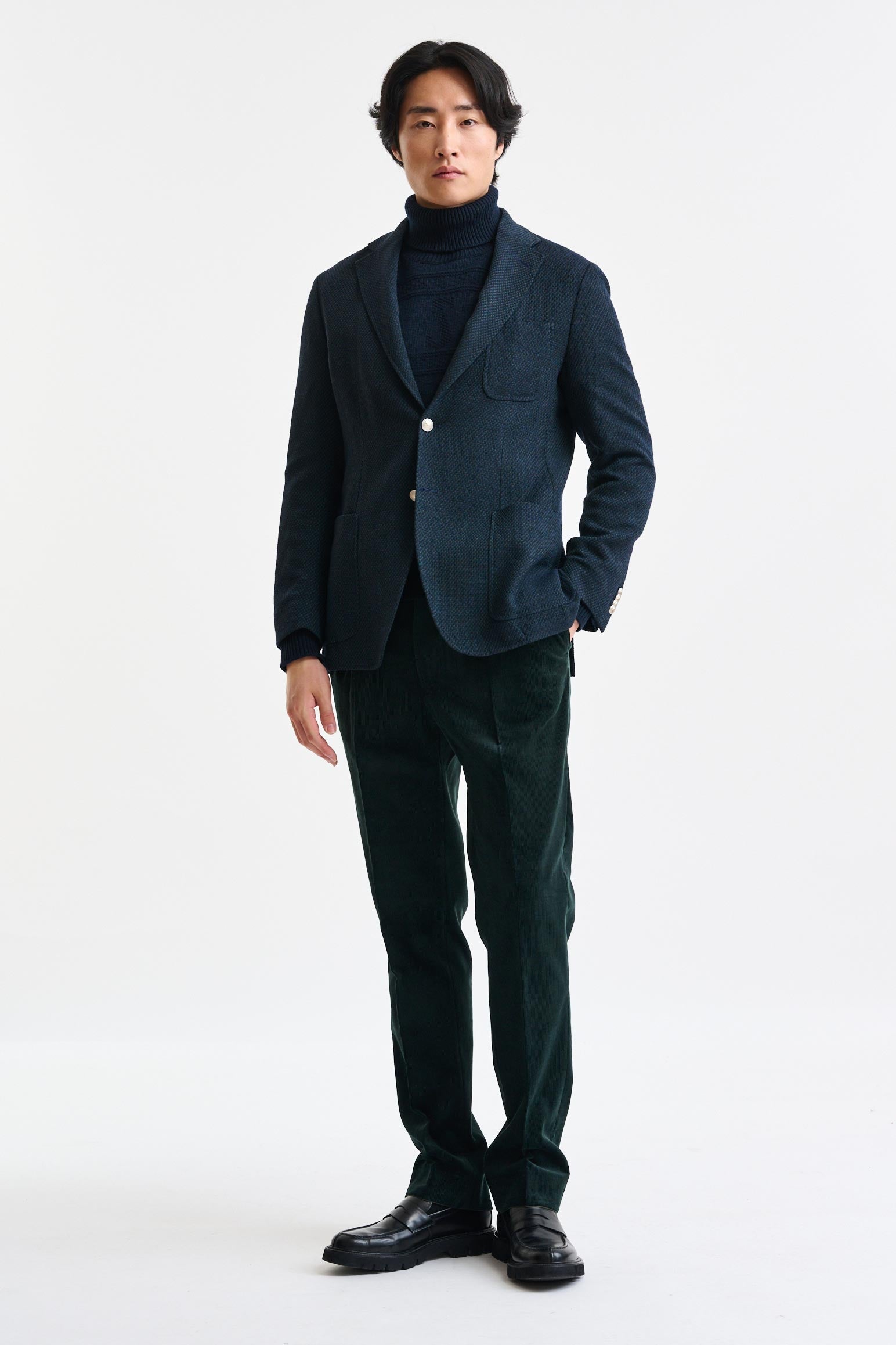 Dark Green Wool Kenton Light Jacket Trend — detail 4