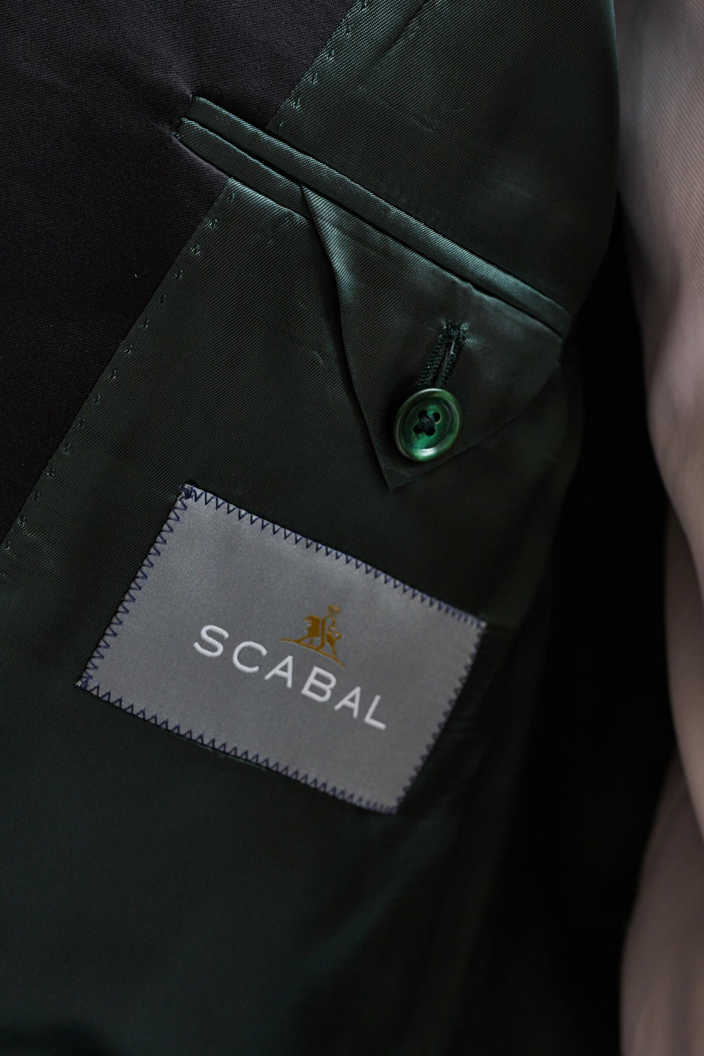 Dark Green Wool & Cashmere Soho Jacket Autumn Leaves — detail 3