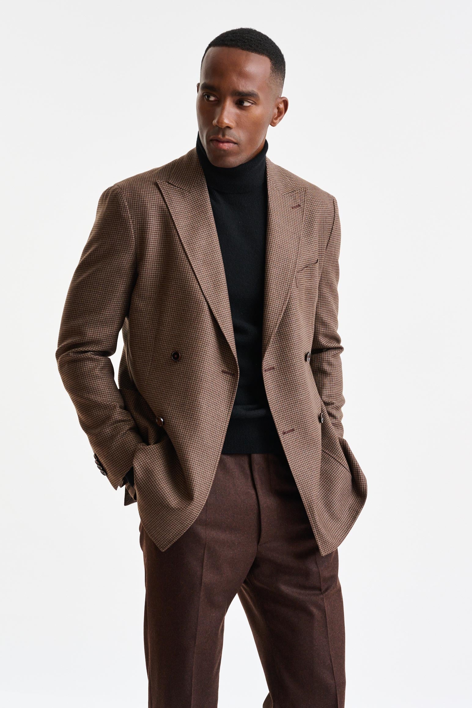 Medium Brown Wool Soho Jacket Autumn Leaves — detail 4