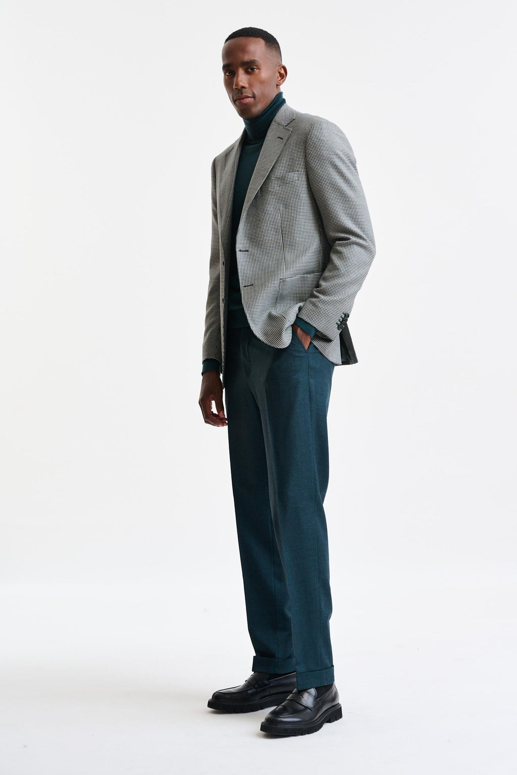 Medium Green Wool Soho Jacket Autumn Leaves — detail 4