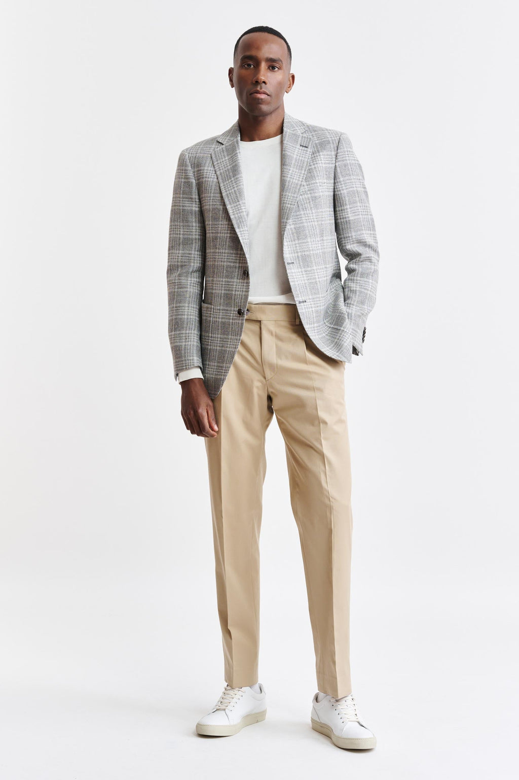 Medium Grey Wool & Linen Soho Jacket Riviera Trend — detail 4