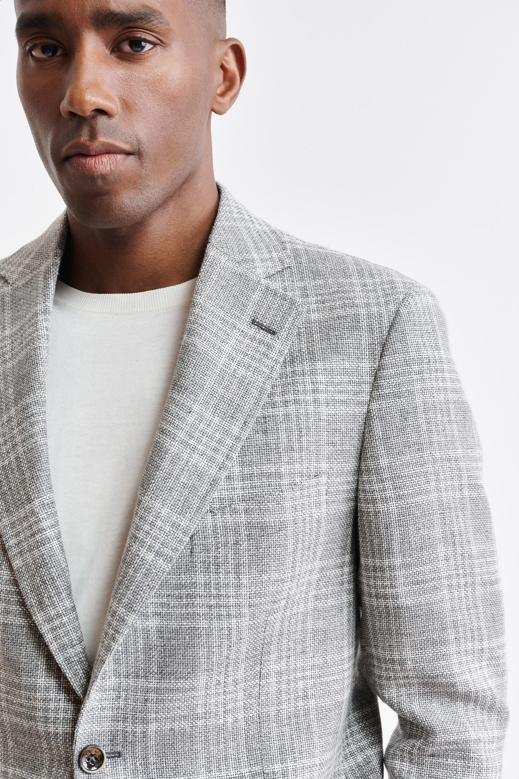 Medium Grey Wool & Linen Soho Jacket Riviera Trend — detail 5