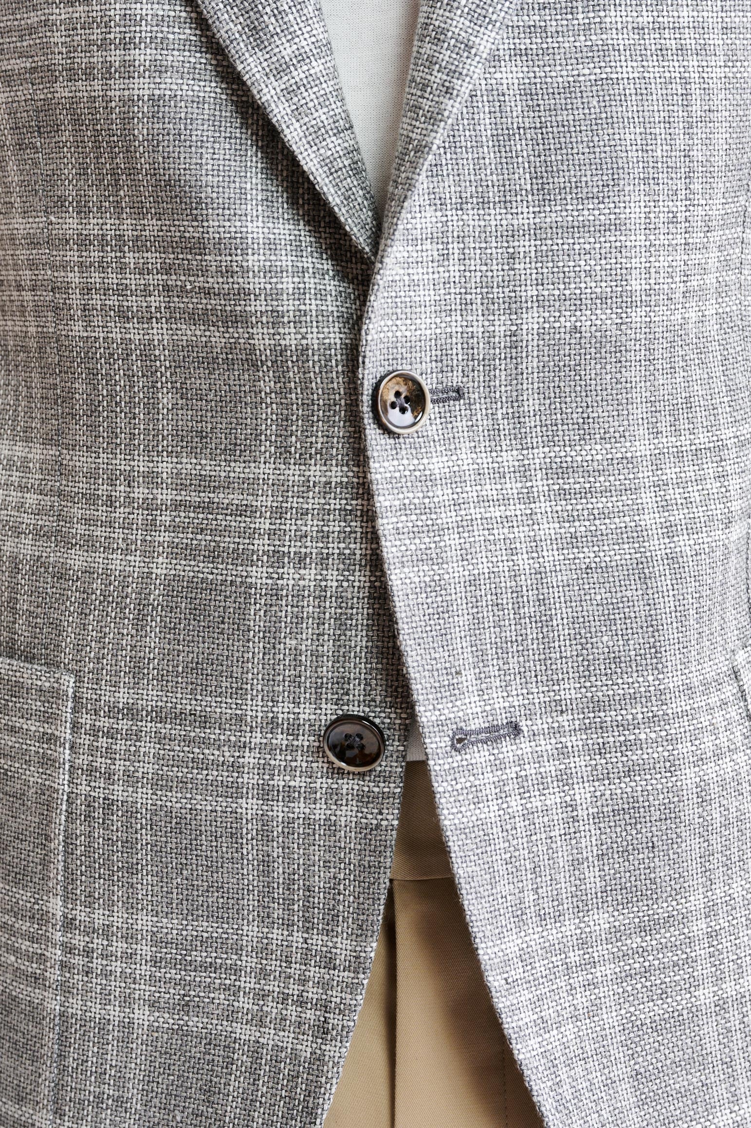 Medium Grey Wool & Linen Soho Jacket Riviera Trend — detail 2