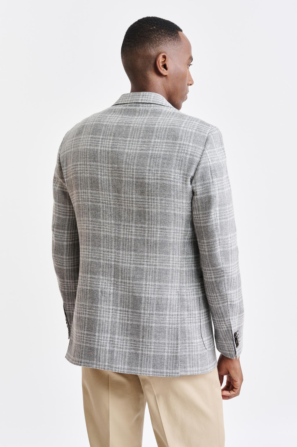 Medium Grey Wool & Linen Soho Jacket Riviera Trend — detail 6