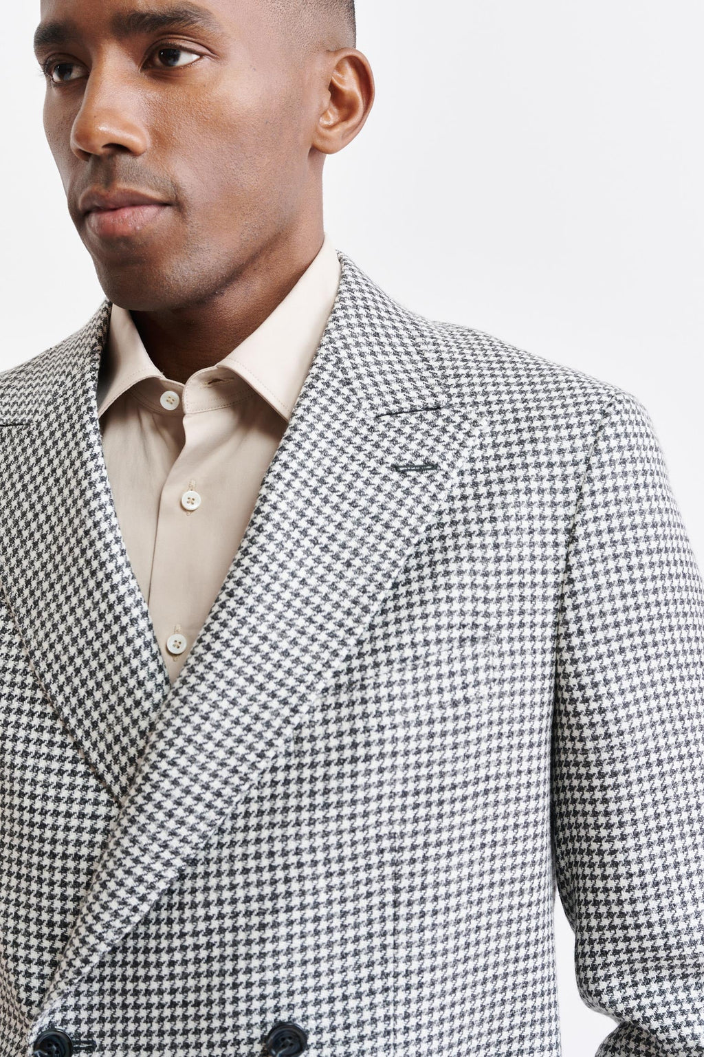 Black-White Wool & Linen Soho Jacket Riviera Trend — detail 4