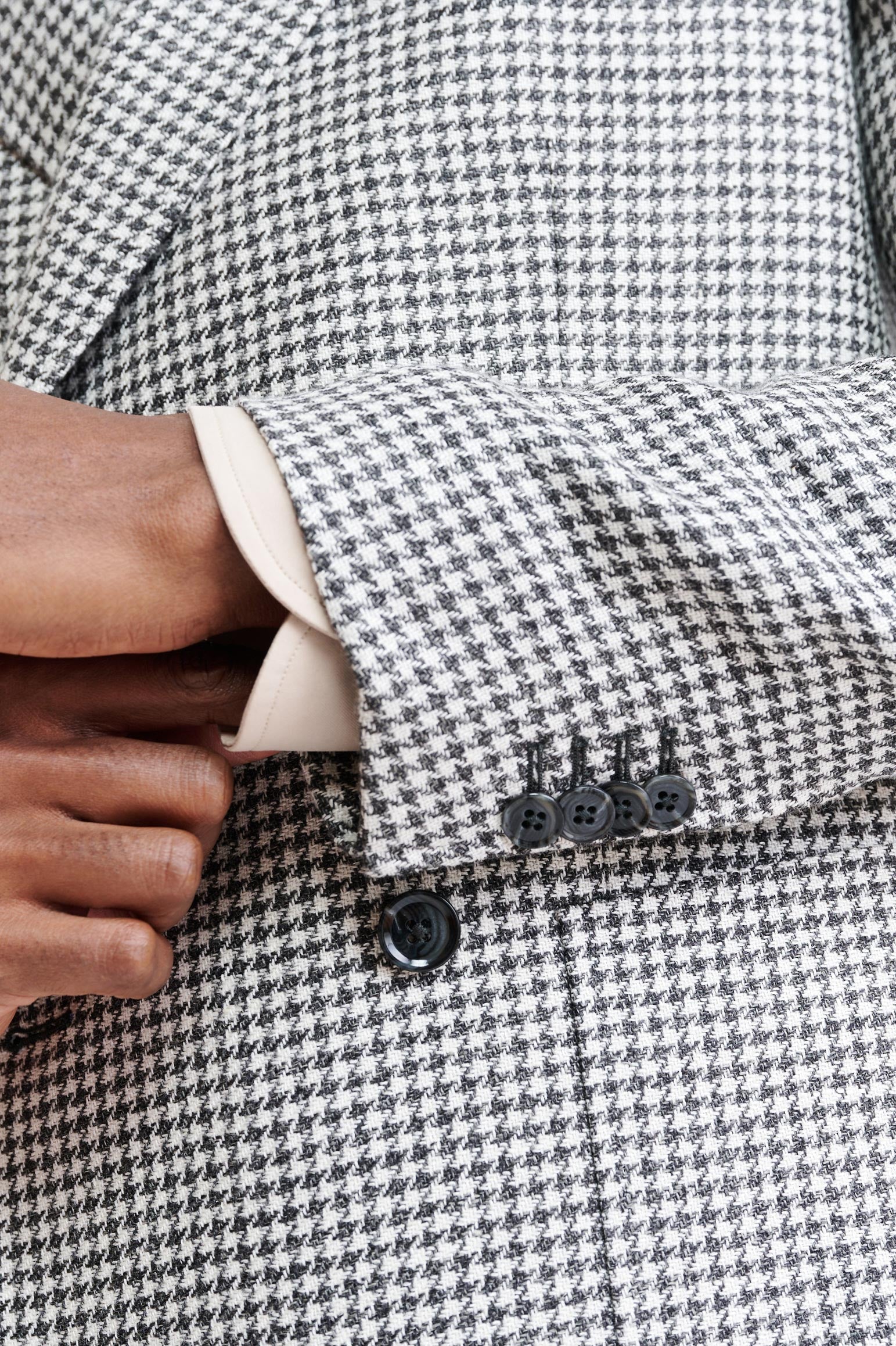 Black-White Wool & Linen Soho Jacket Riviera Trend — detail 1