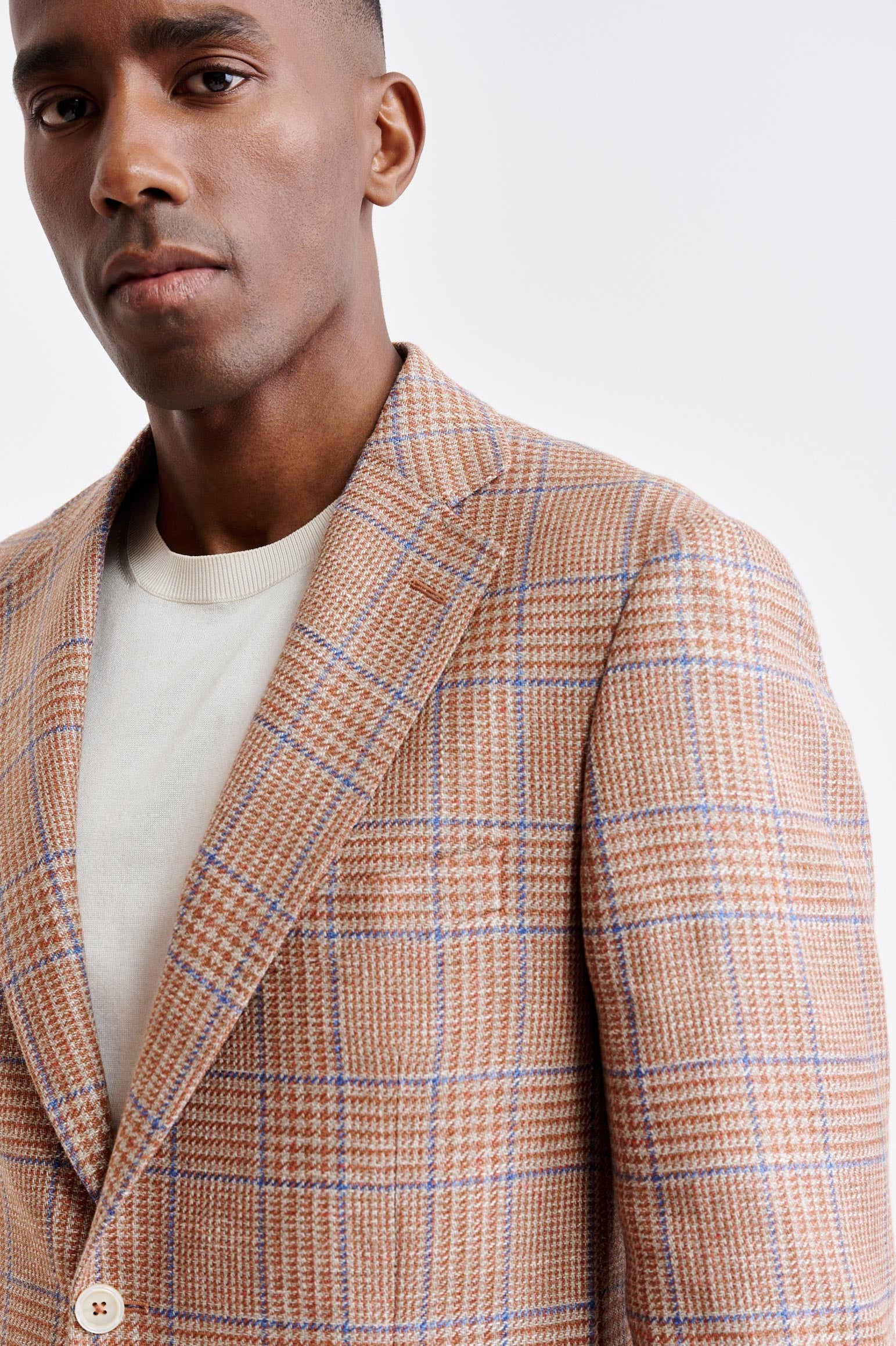 Medium Orange Wool & Linen Soho Jacket Riviera Trend — detail 5