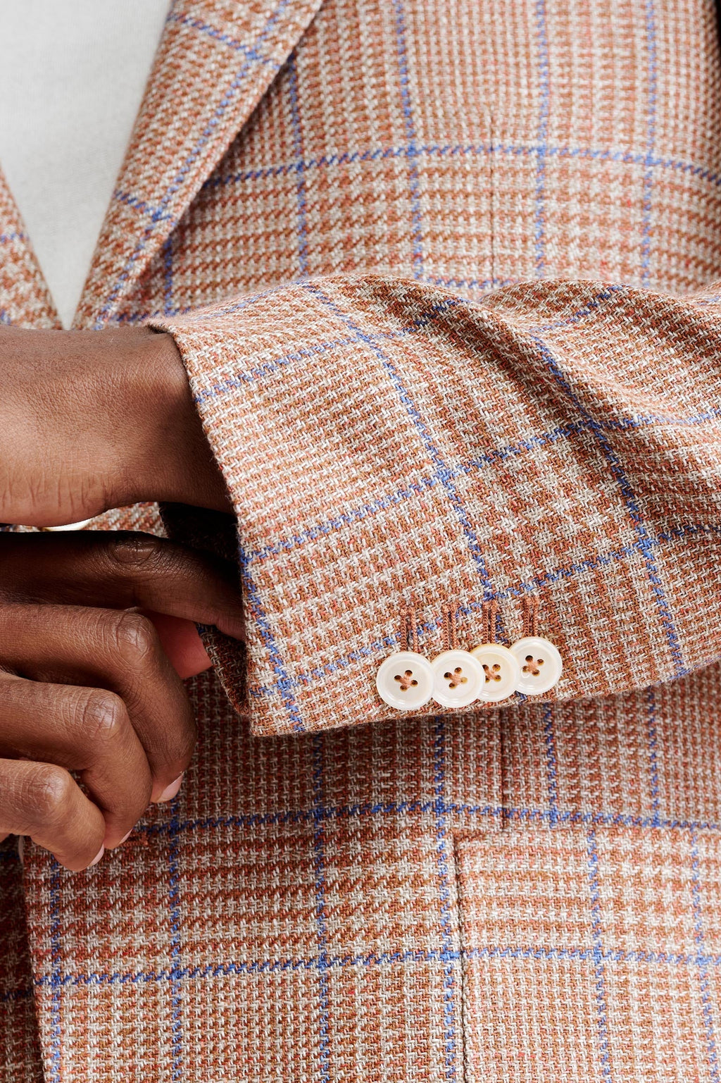 Medium Orange Wool & Linen Soho Jacket Riviera Trend — detail 1
