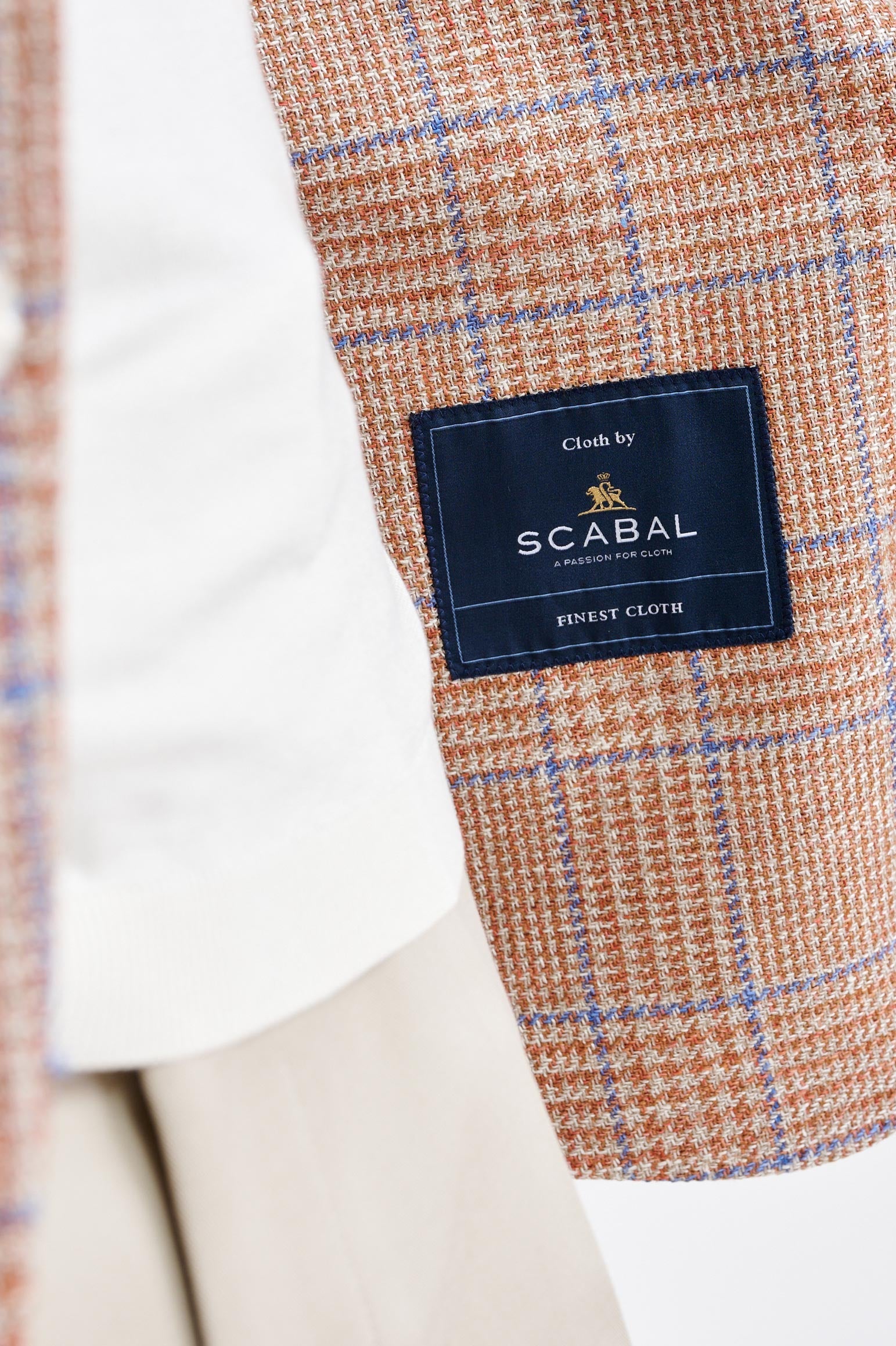Medium Orange Wool & Linen Soho Jacket Riviera Trend — detail 3