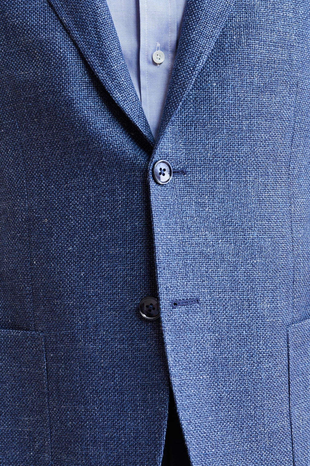 Medium Blue Wool & Linen Kenton Jacket Jazz — detail 2