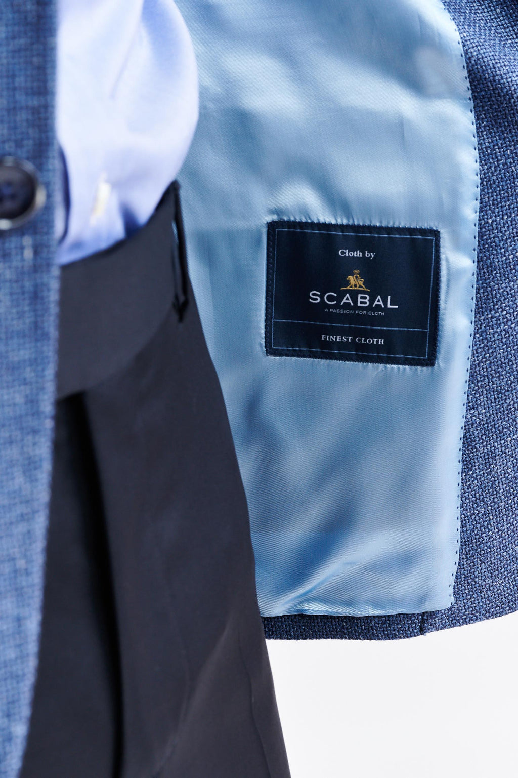 Medium Blue Wool & Linen Kenton Jacket Jazz — detail 3